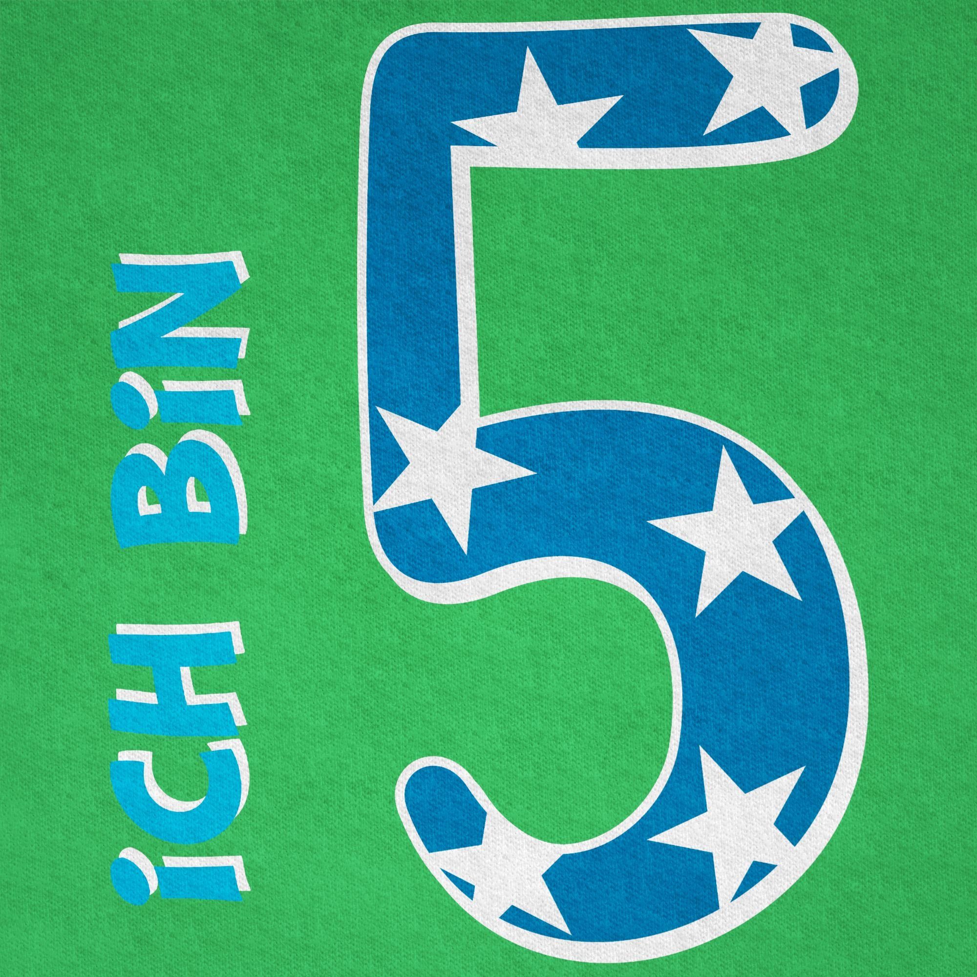 Shirtracer T-Shirt Ich bin fünf Geburtstag 5. Grün 3
