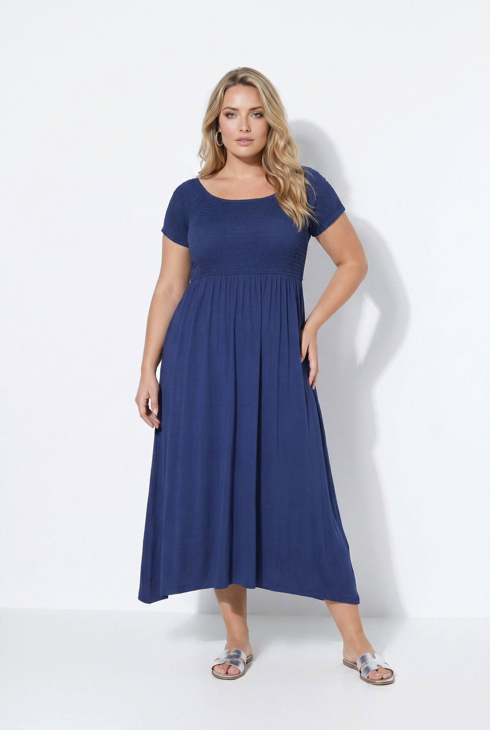 Angel of Style Maxikleid Maxikleid A-Linie Jersey gesmokte Büste