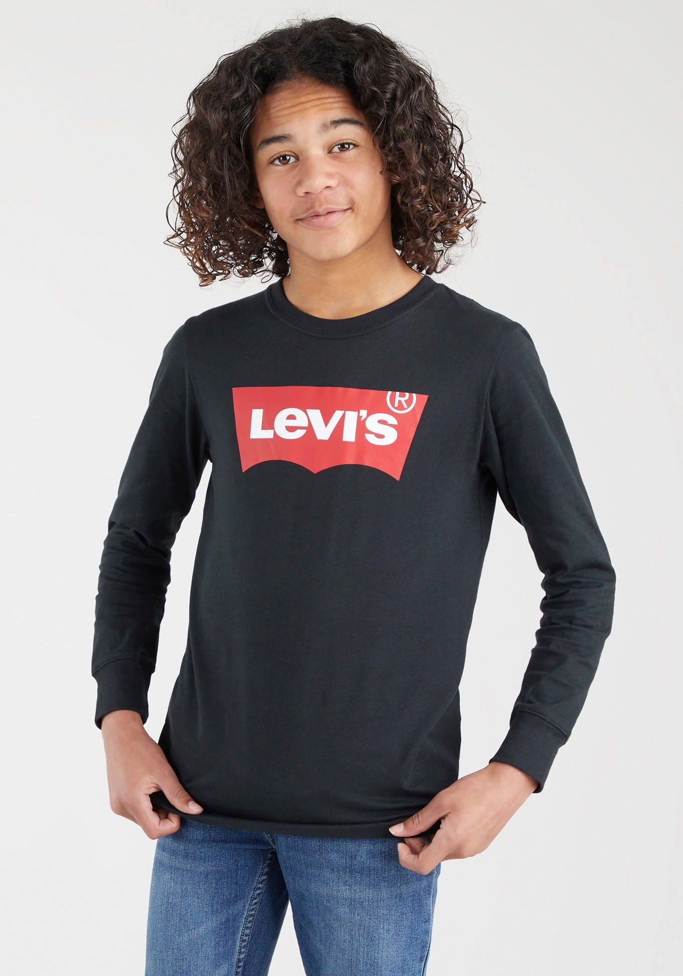 L/S for Levi's® schwarz BATWING TEE Langarmshirt Kids BOYS