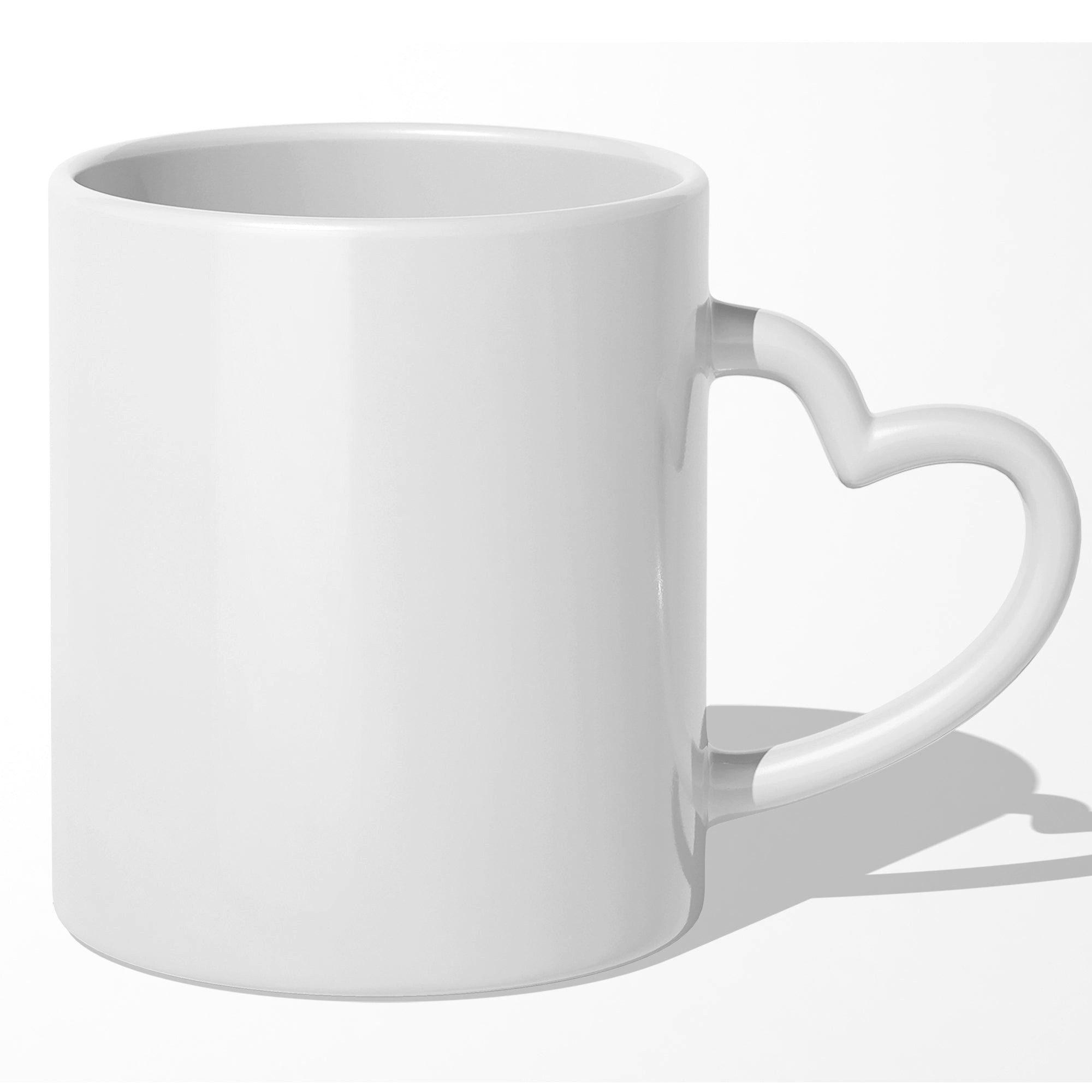 22Feels Tasse 1x Sublimation Rohling Herzhenkel 325ml 11oz Spülmaschinenfest WEISS, 1-tlg.