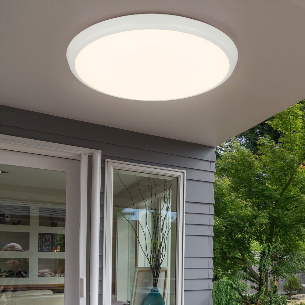 GLOBO LIGHTING LED Deckenleuchte, LED-Leuchtmittel fest verbaut, Warmweiß, LED Deckenleuchte Decke Deckenlampe weiß rund Wohnzimmer, Metall