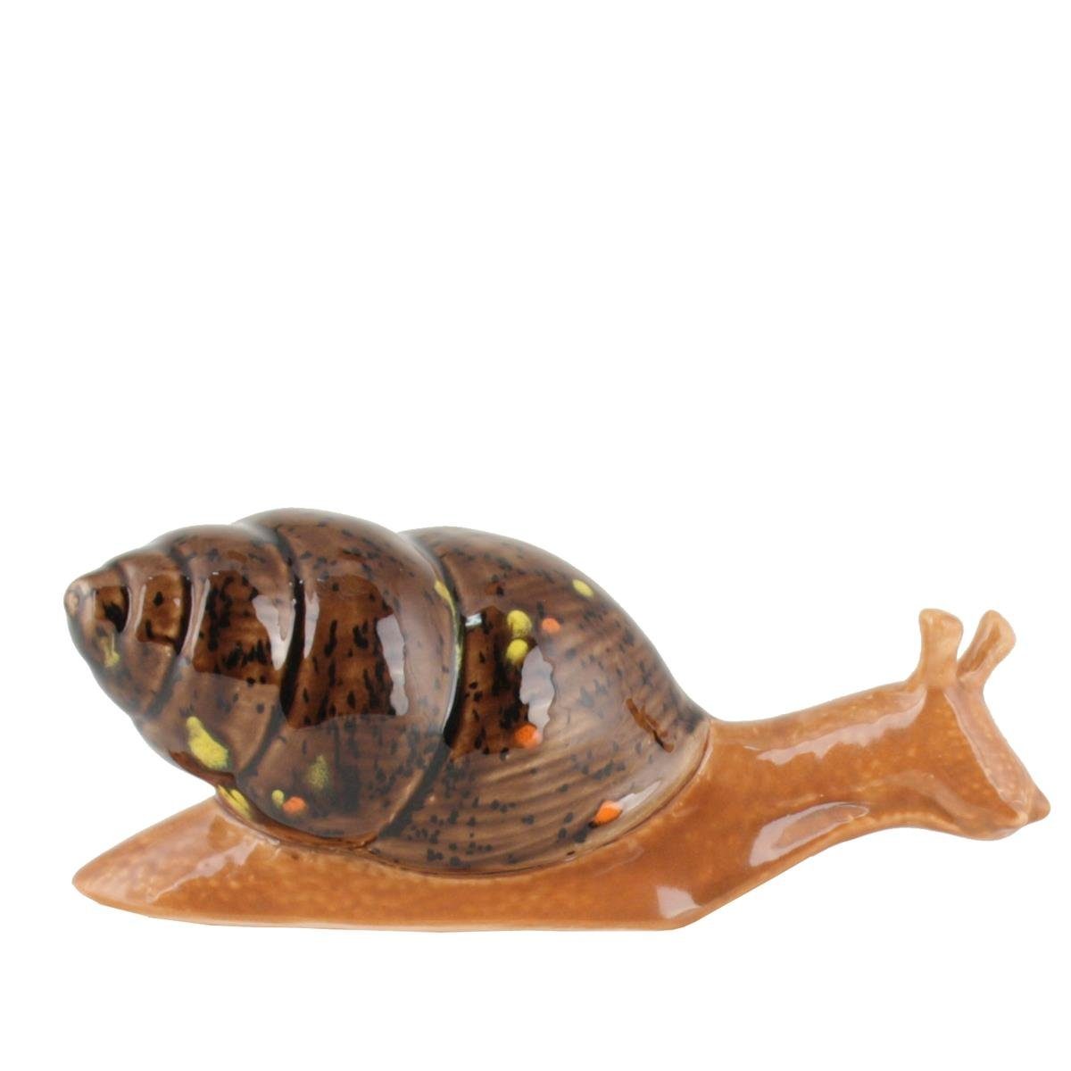 Tangoo Gartenfigur Tangoo Keramik Schnecke mit braunem Haus, (Stück)