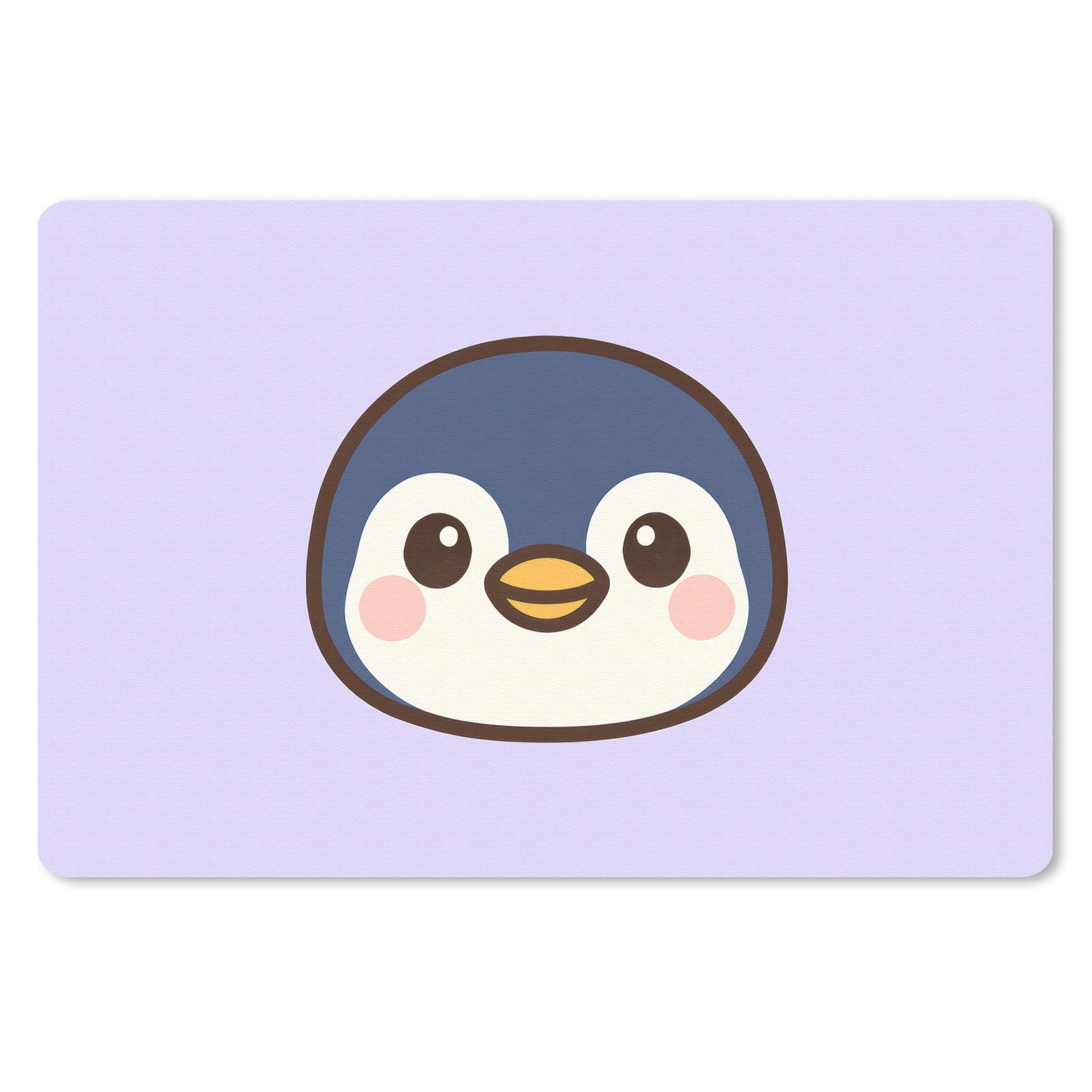 MuchoWow Mauspad Pinguin - Lila - Niedlich (1-St), Mouse pad Klein, Gaming Deko, PC Zubehör, 27x18 cm