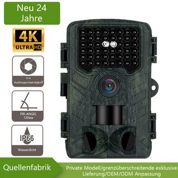 DOPWii 1080P HD Jagdkamera, 48 MP HD Wildkamera mit IR-Sensor, Nachtsicht Wildkamera (mit 128GB Speicherkarte, 2.0” LCD, 120° Weitwinkel, IP66 Wasserdicht)