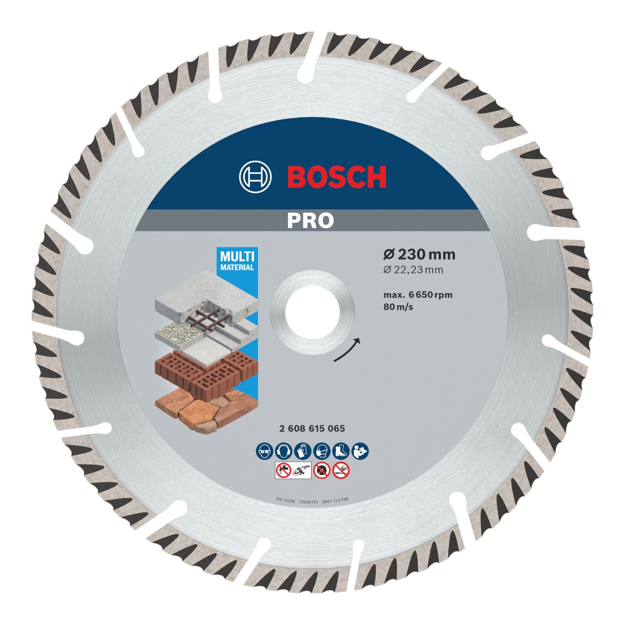 Bosch Professional Diamanttrennscheibe PRO Multi Material Diamant Trennscheibe 230 x 22,23 mm 2 Stk