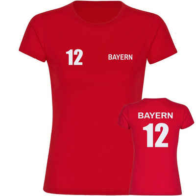 multifanshop T-Shirt Damen Bayern - Trikot 12 - Frauen