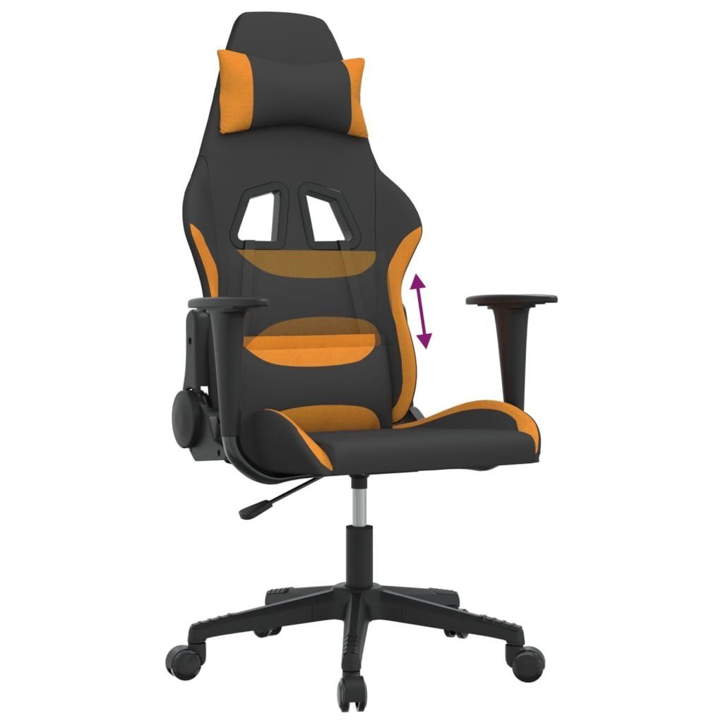 vidaXL Gaming-Stuhl Gaming-Stuhl Schwarz Orange Schwarz Dunkelgelb Dunkelgelb (1 Stoff | und und und St) Schwarz