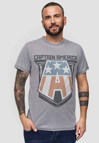 Recovered T-Shirt Marvel Captain America Badge GOTS zertifizierte Bio-Baumwolle