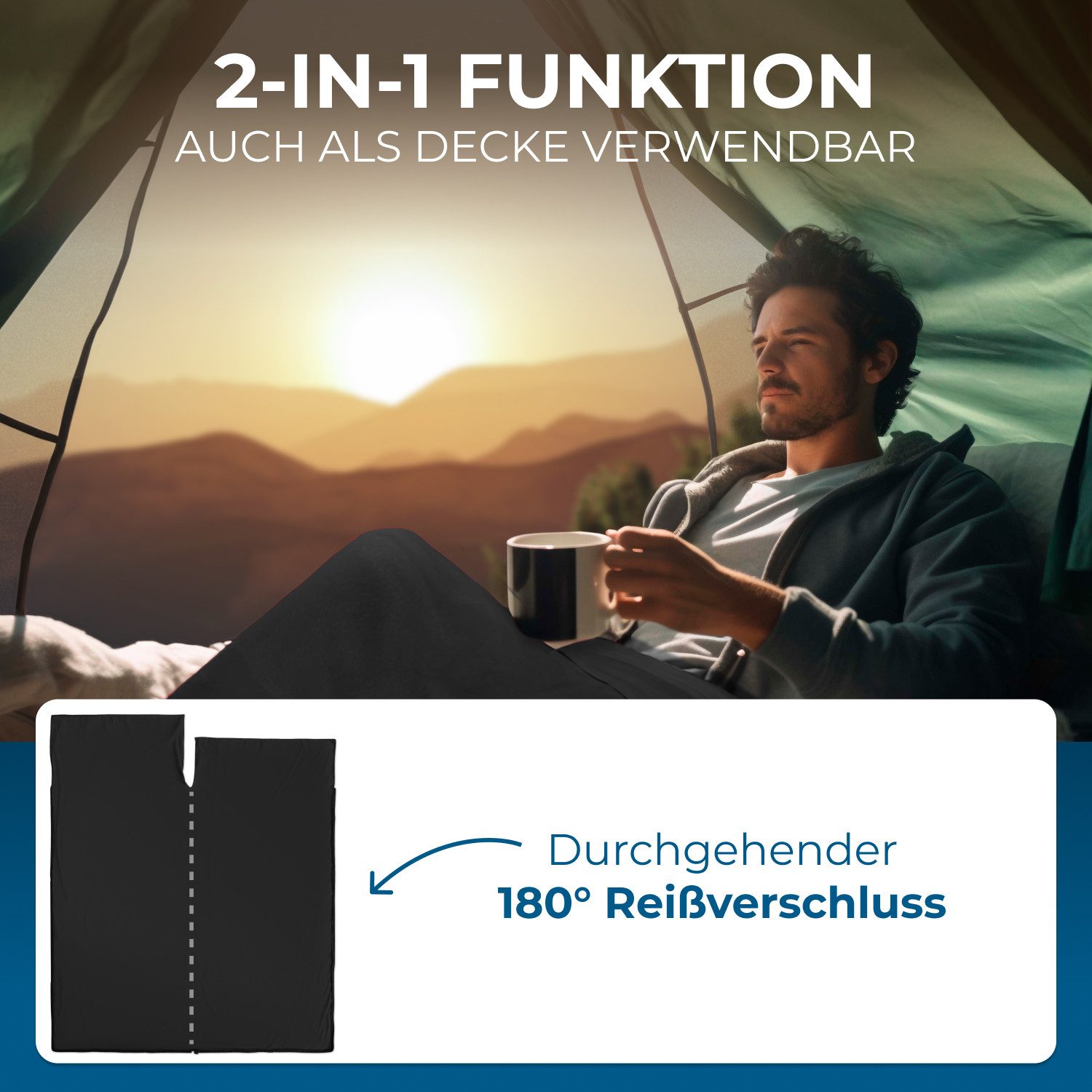 Styngard Schlafsackinlett 2in1 Hüttenschlafsack ultraleicht Mikrofaser [200g] - kleines Packmaß