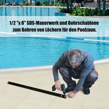 COSTWAY Pool-Sicherheitsleiter Poolschutzaun, kindersicher, 360 x 125cm