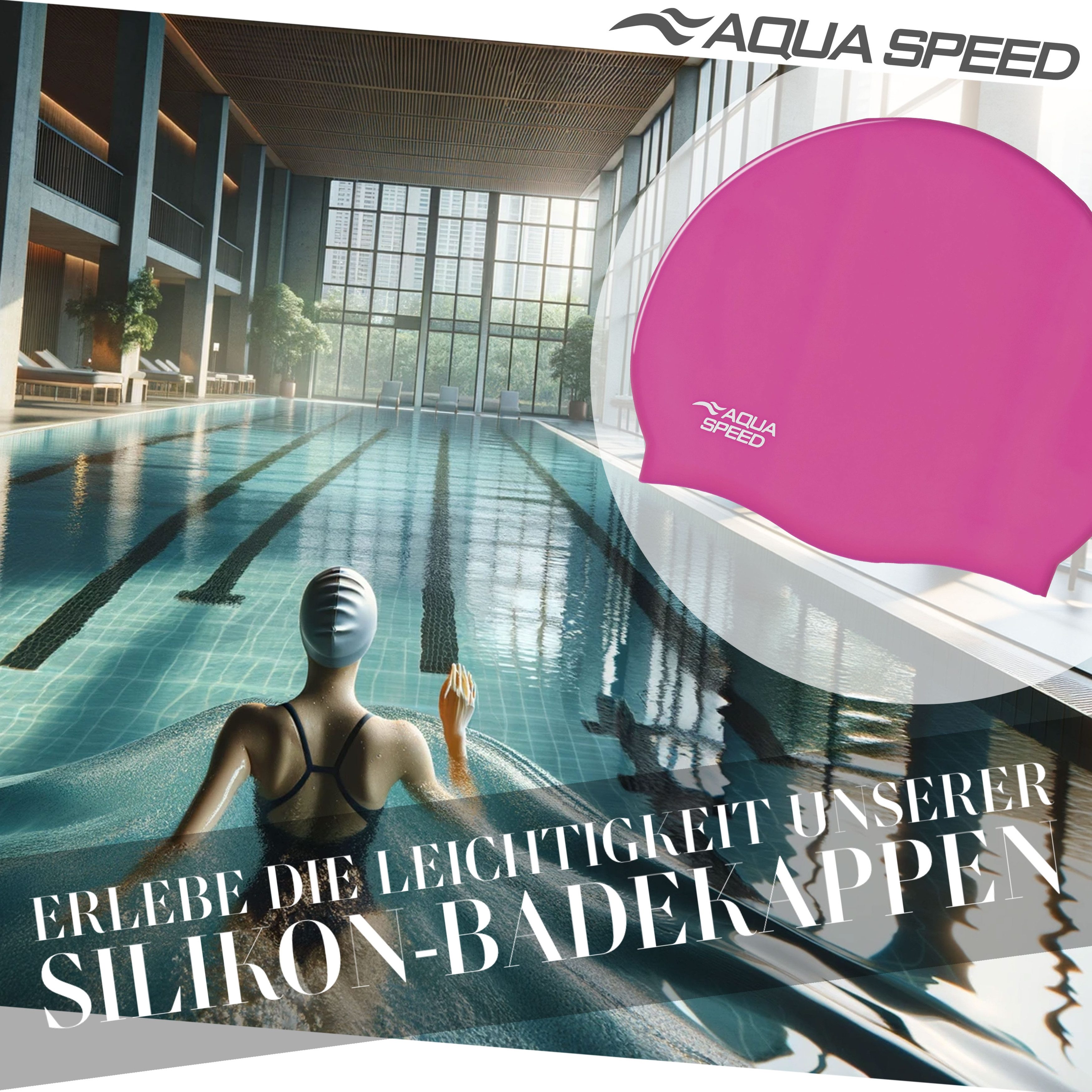 Aqua Speed Badekappe Schwimmhaube mit bequemer Passform Weich & chlorresistent, Weich & wasserfest – Ideal für Sport, Freizeit & Wassergym