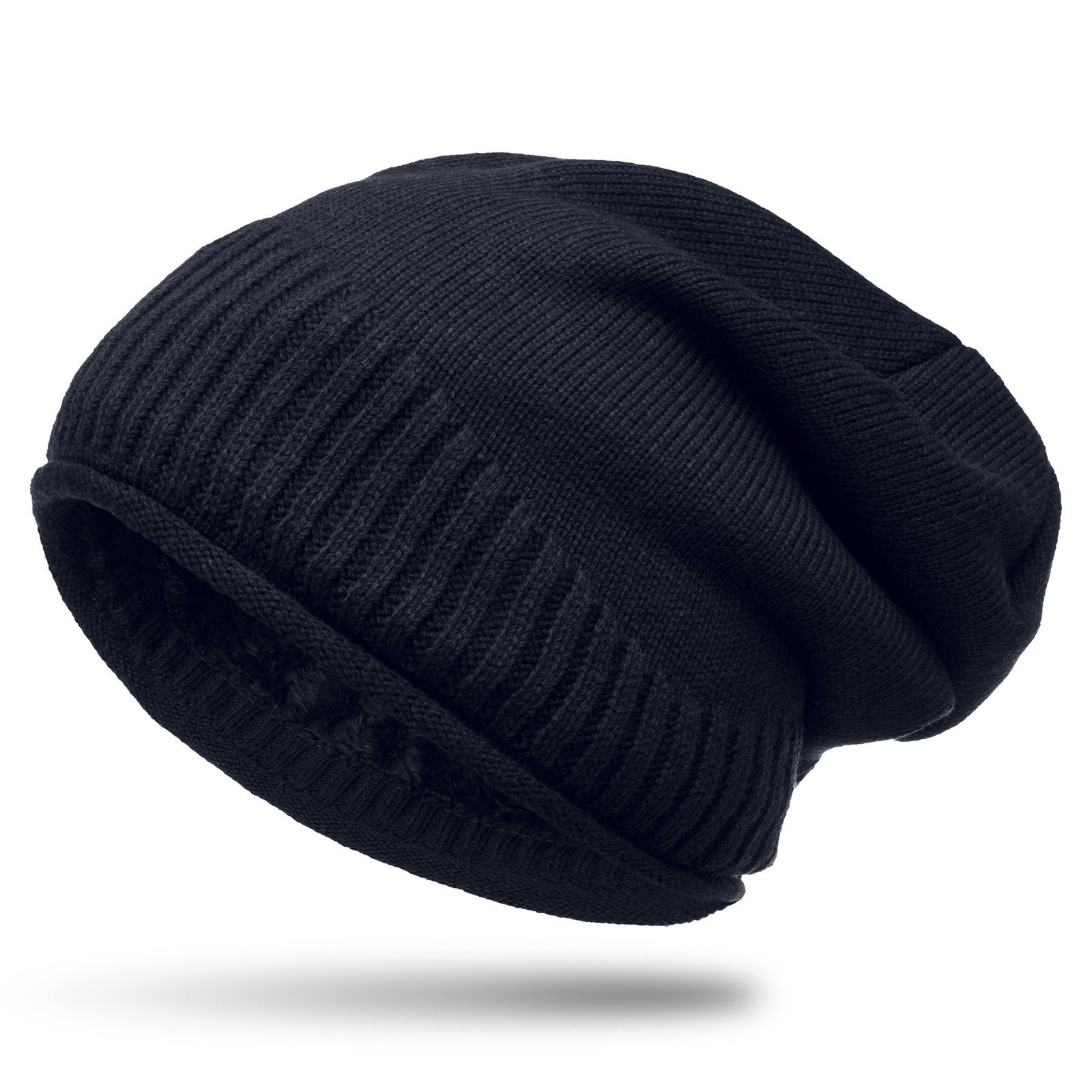 Beanie dicke warme Feinstrick Beanie Mütze Teddy Fleece Gefüttert - MU180