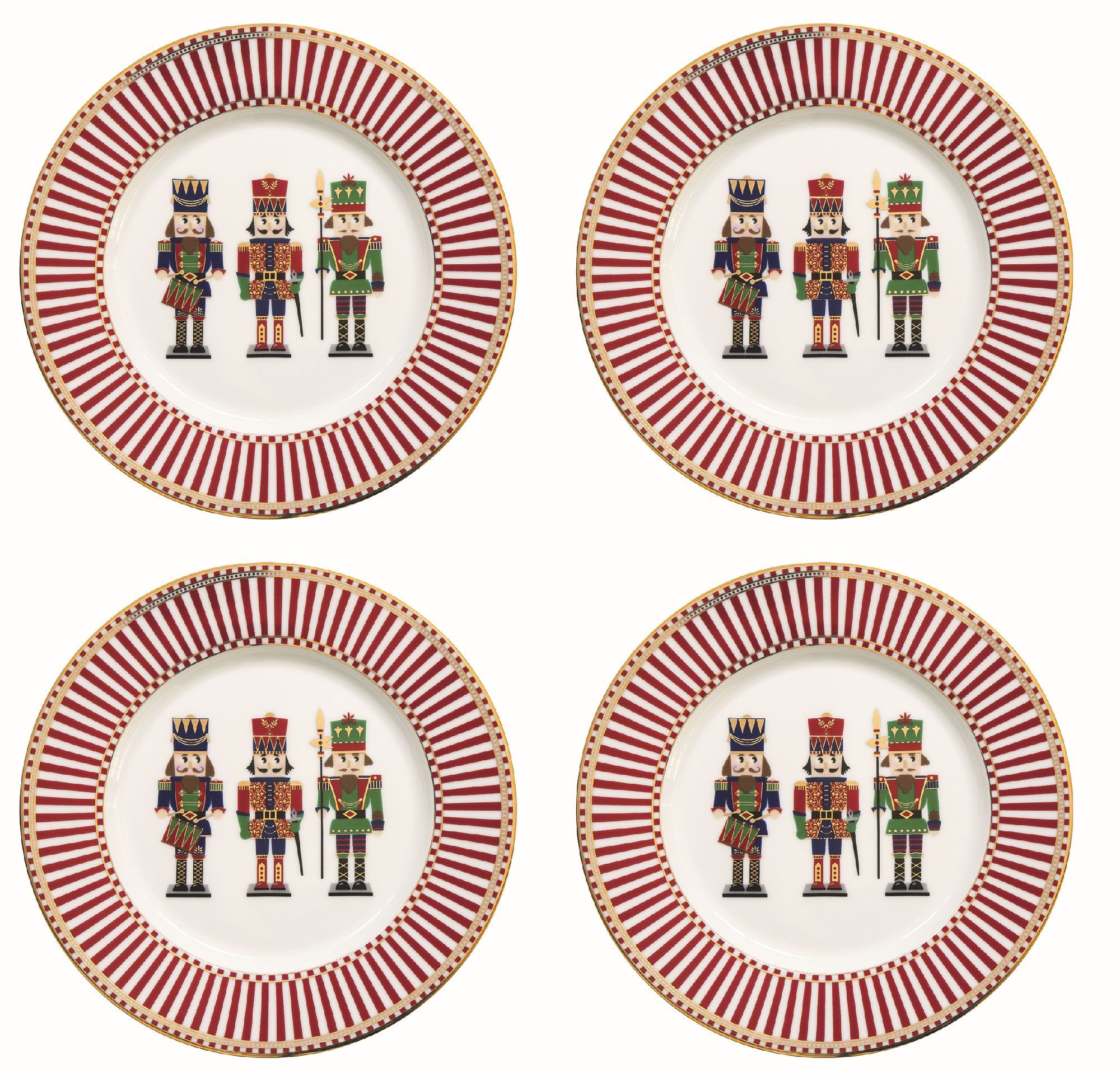 EasyLife Тарелка для торта Nutcracker, Handwäsche Empfohlen, Weiß, Motiv: Nussknacker