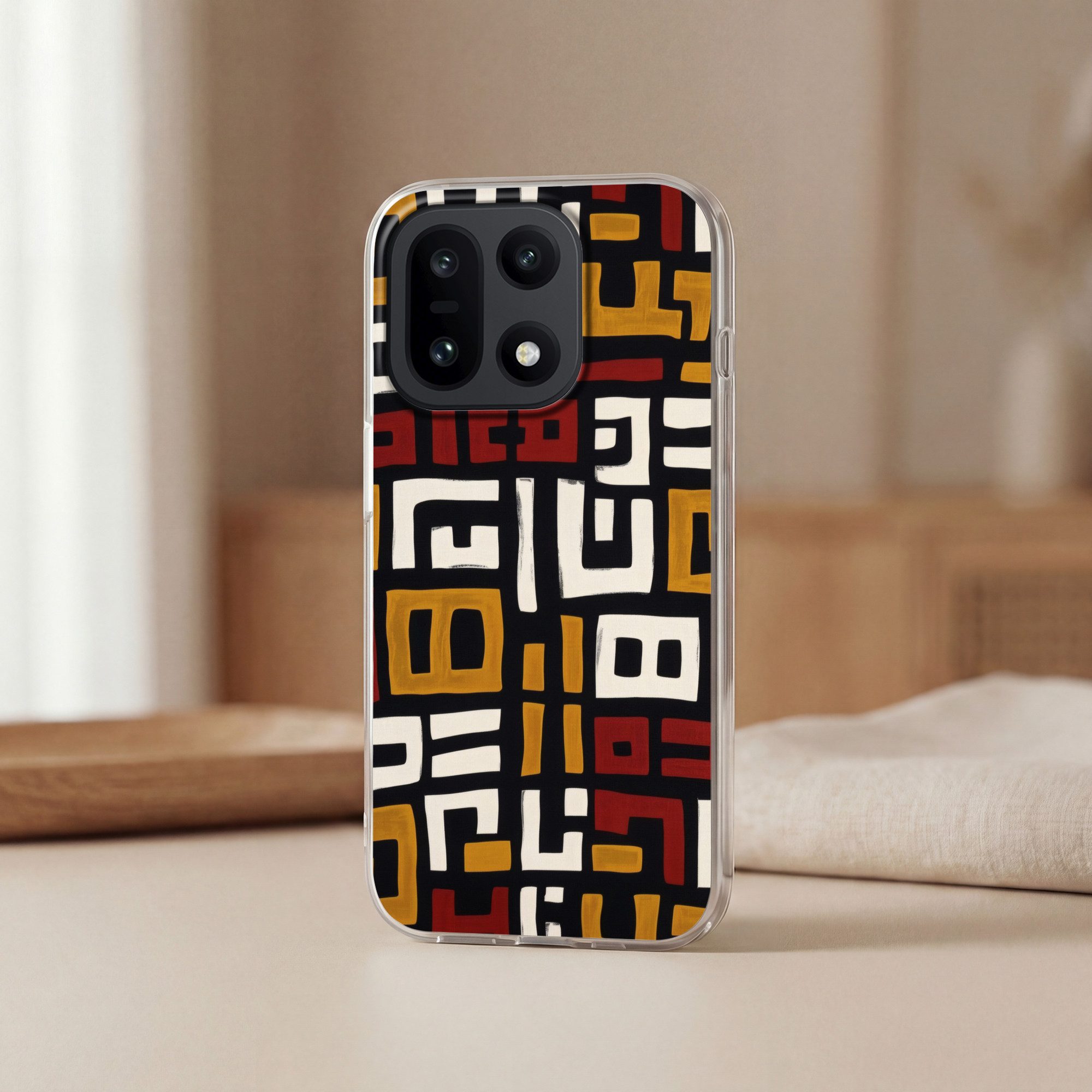 MuchoWow Handyhülle für OnePlus 15 Abstrakt - Muster - Rot, Phone Case, Silikon, Schutzhülle Dünn