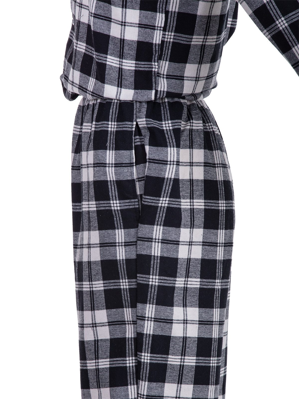 Henry Terre Pyjama Kent Langarm - Karo Look Hemdkragen durchgeknöpft Tartan Holzfäller – Bild 5 von 5