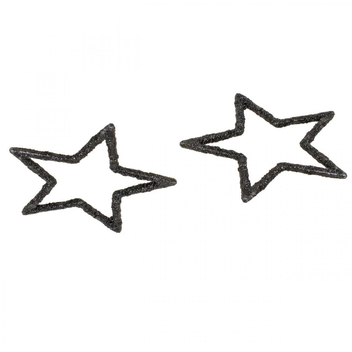 Florists Products Weihnachtsmann Streudeko Weihnachten Glitzersterne Schwarz Ø4cm Tischdeko, 120 Stück