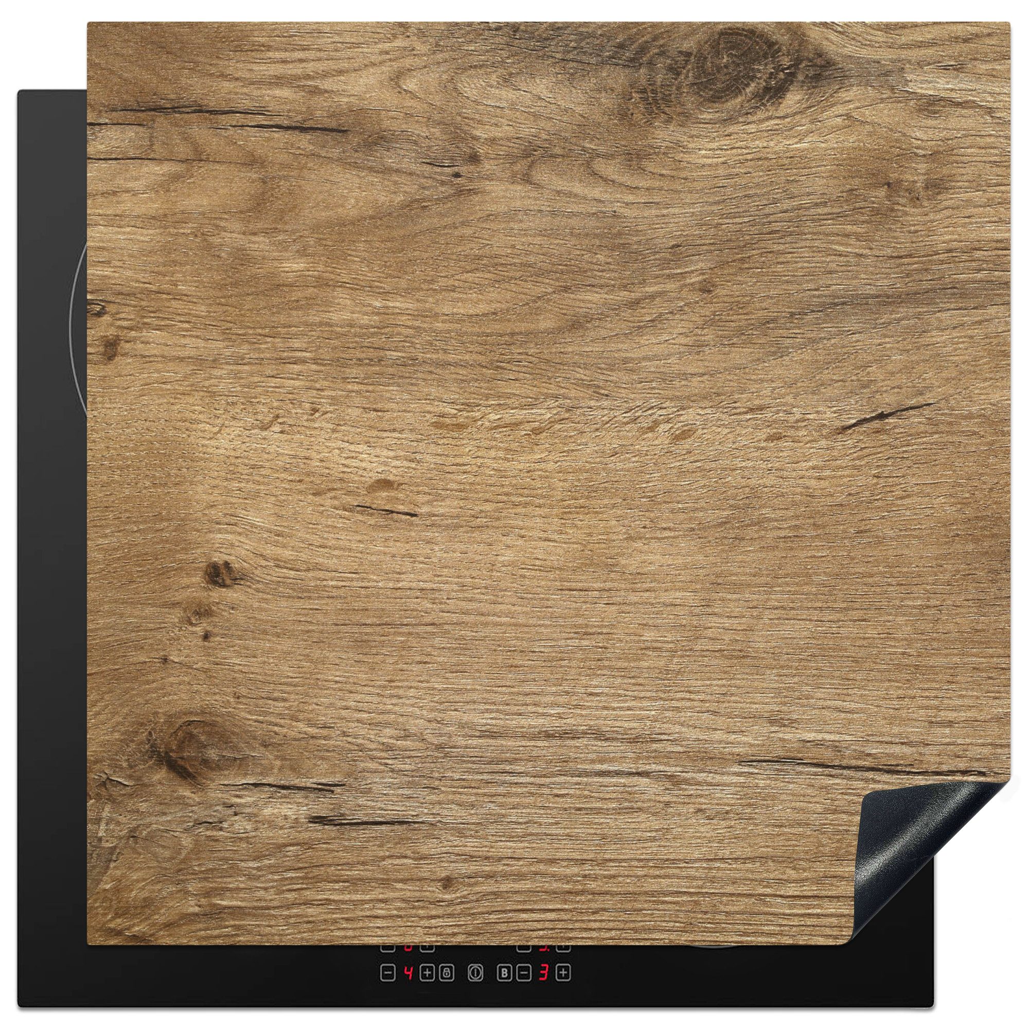 Herd-Abdeckplatte Holz - Braun - Holzoptik
