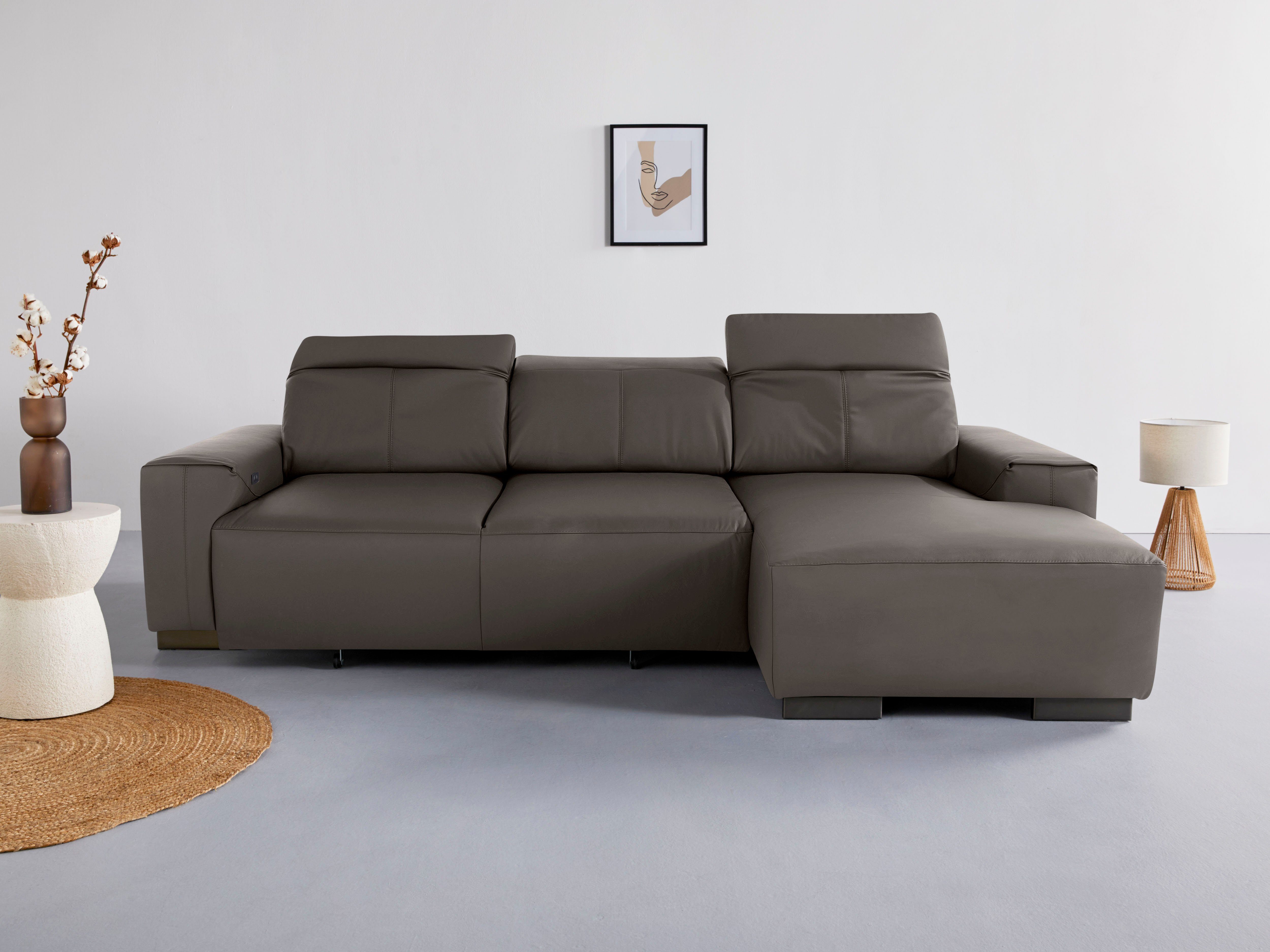 Catania, und Sitztiefenverstellung Sofa mit COTTA Kofteilverstellung elektrischer