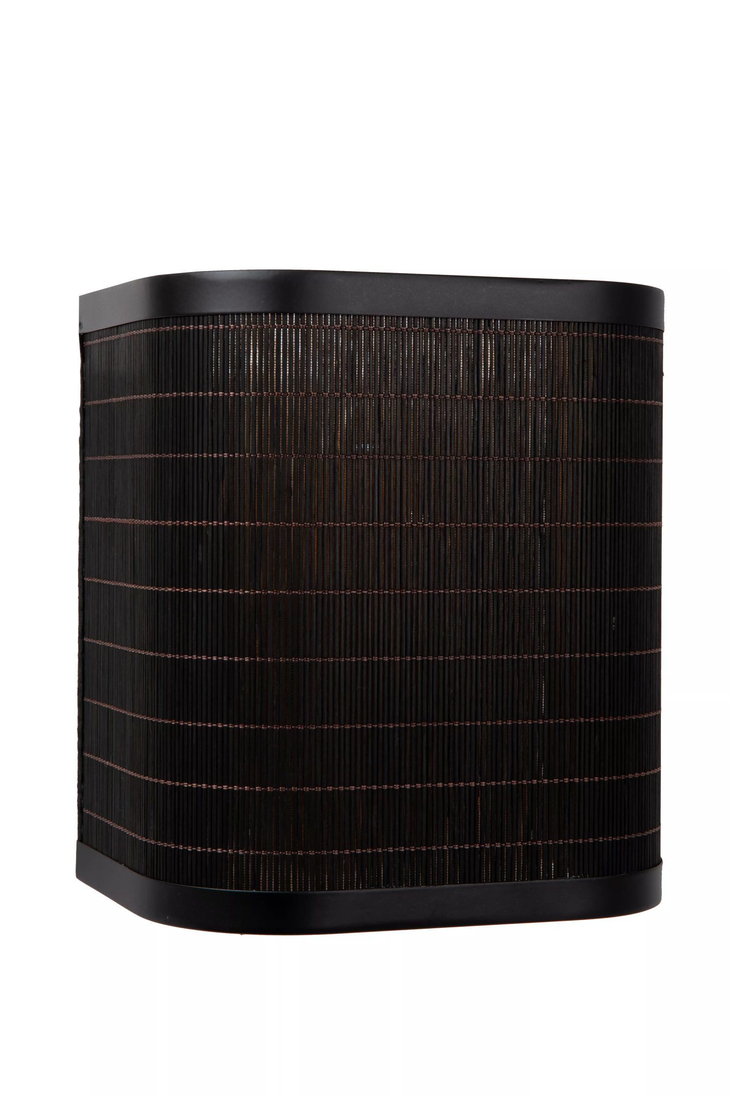 Licht-Erlebnisse Wandleuchte LIRAV, ohne Leuchtmittel, Holz Metall H: 20 cm Schwarz Natur E27 eckig Modern