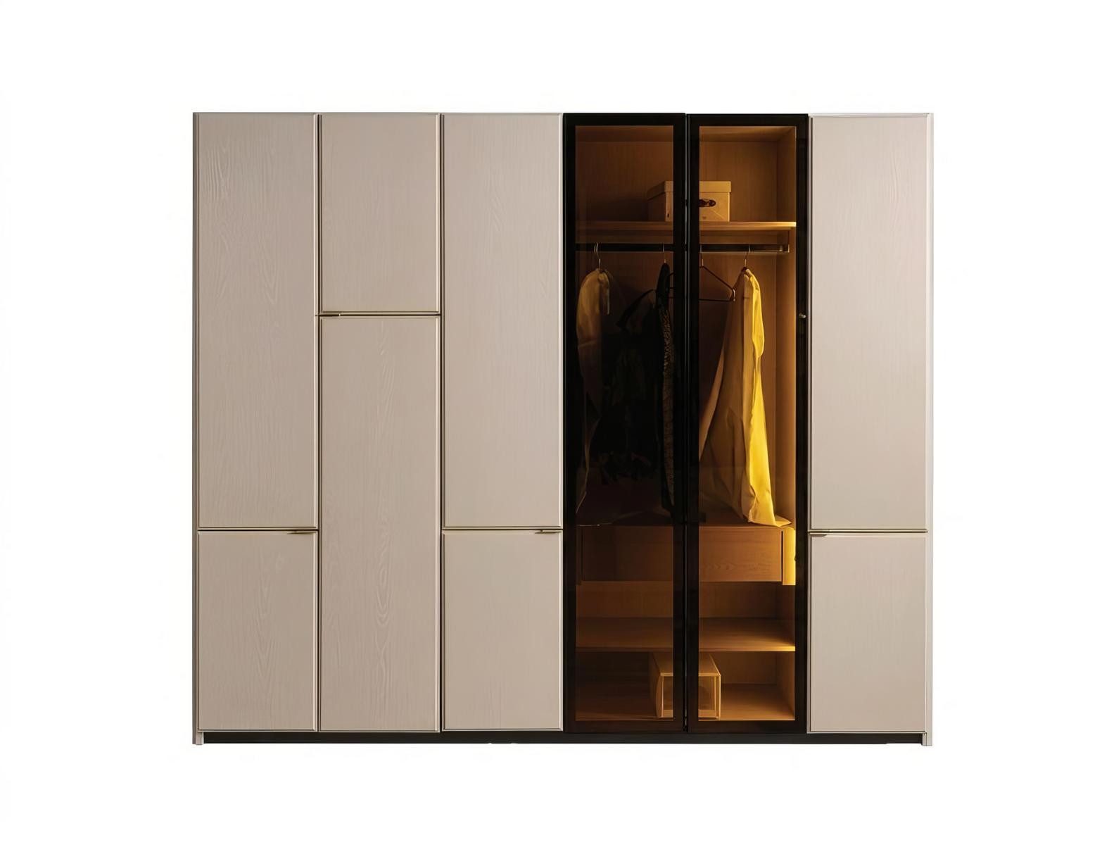 JVmoebel Kleiderschrank Kleiderschrank Modern Beige Edel Luxus Schrank Schlafzimmer Design Made in Europa
