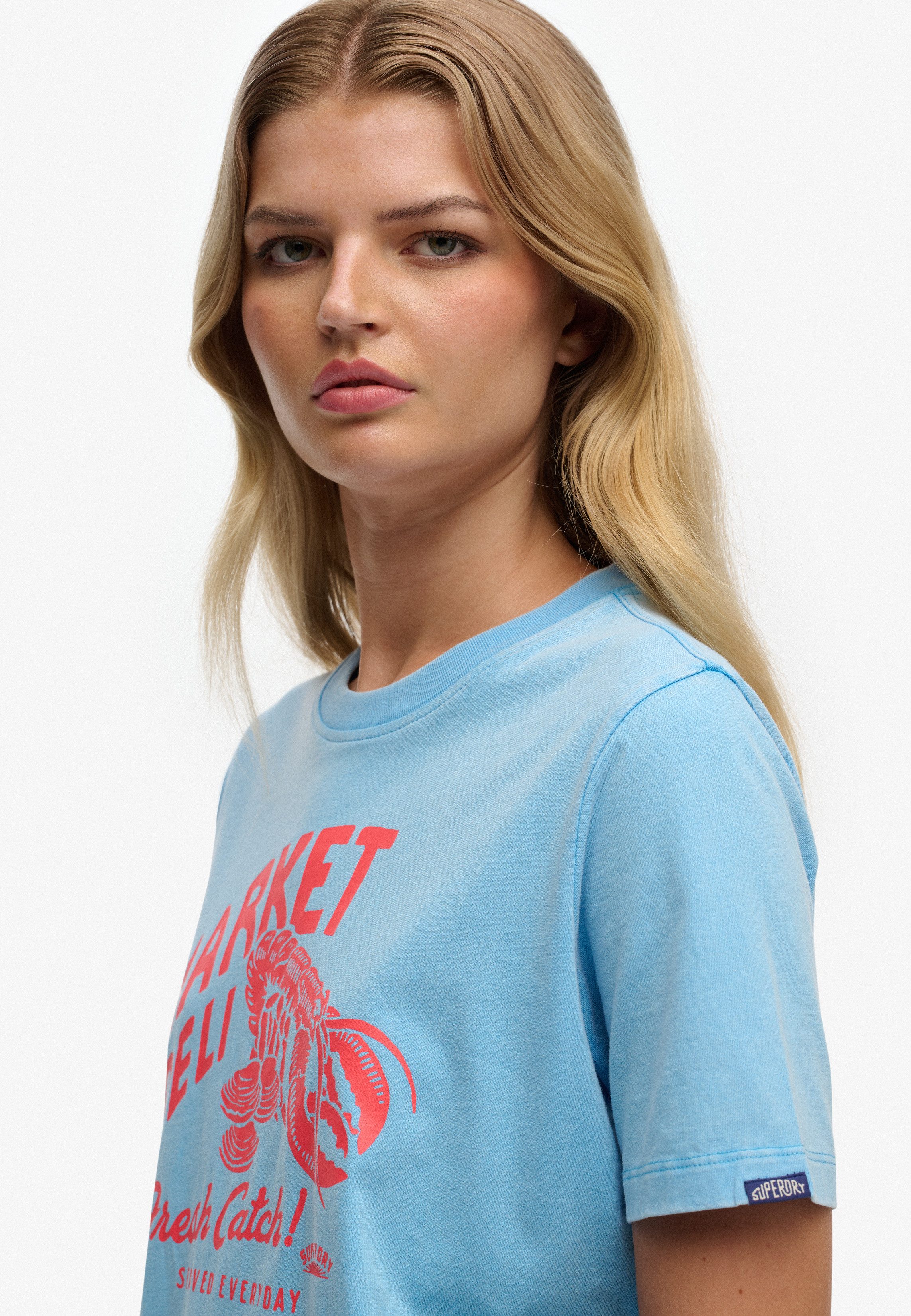 Superdry Print-Shirt ROADSIDE TRADE RELAXED TEE aus Baumwolle in Single Jersey, Relaxed Fit, Kurzarm