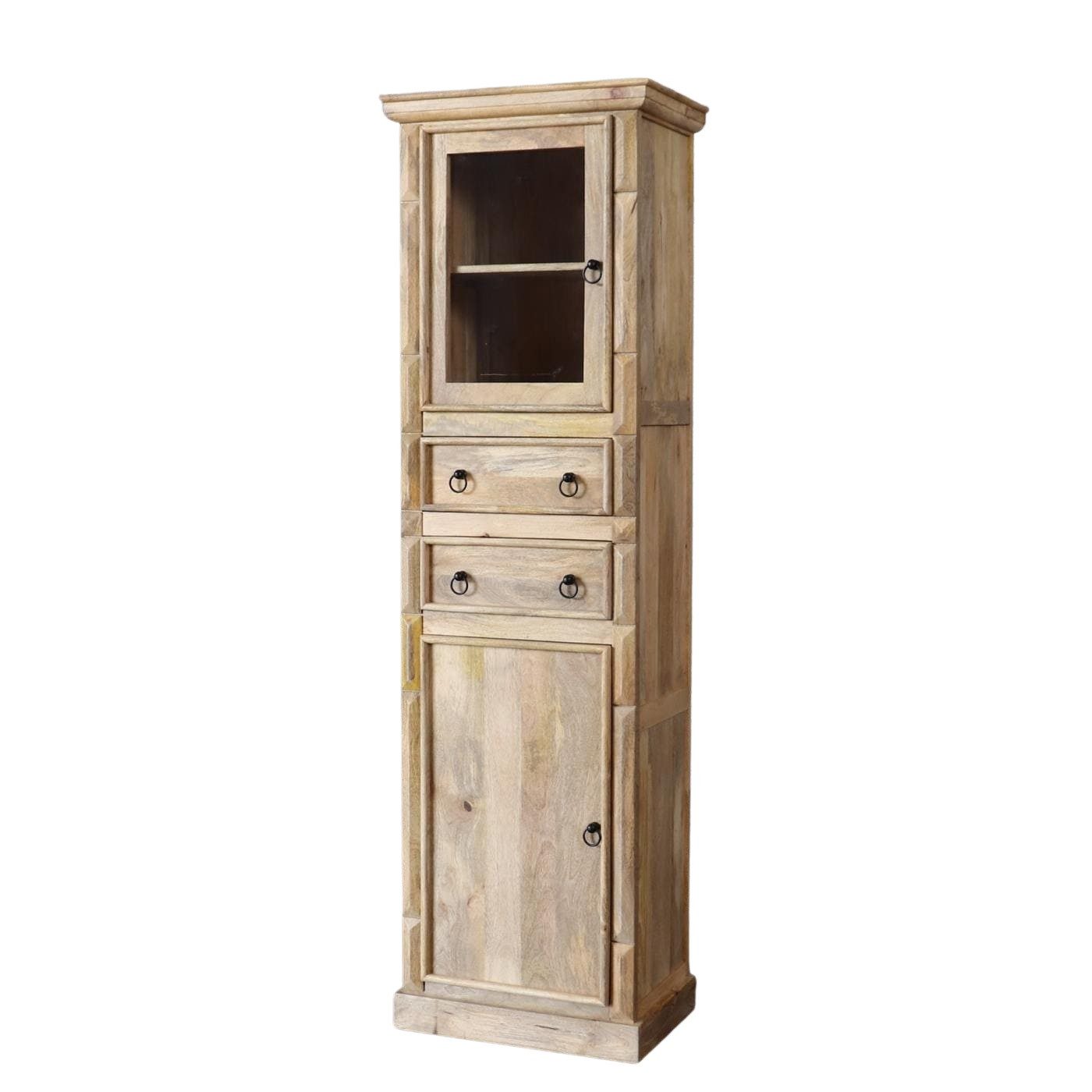 baario Mehrzweckschrank Schrank PAZIN 60cm breit Badschrank massiv Hochschrank Vintage Design