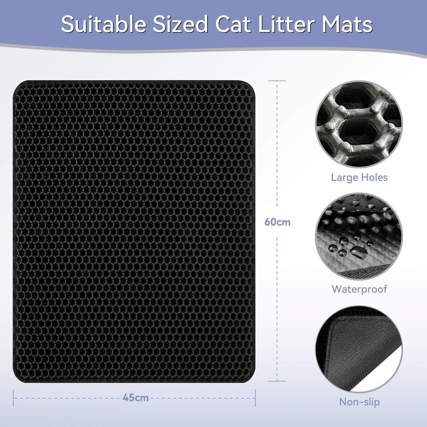 Hanbramo Schutzkragen Katzenklo Matte 45x60CM Honeycomb Double Layer rutschfeste