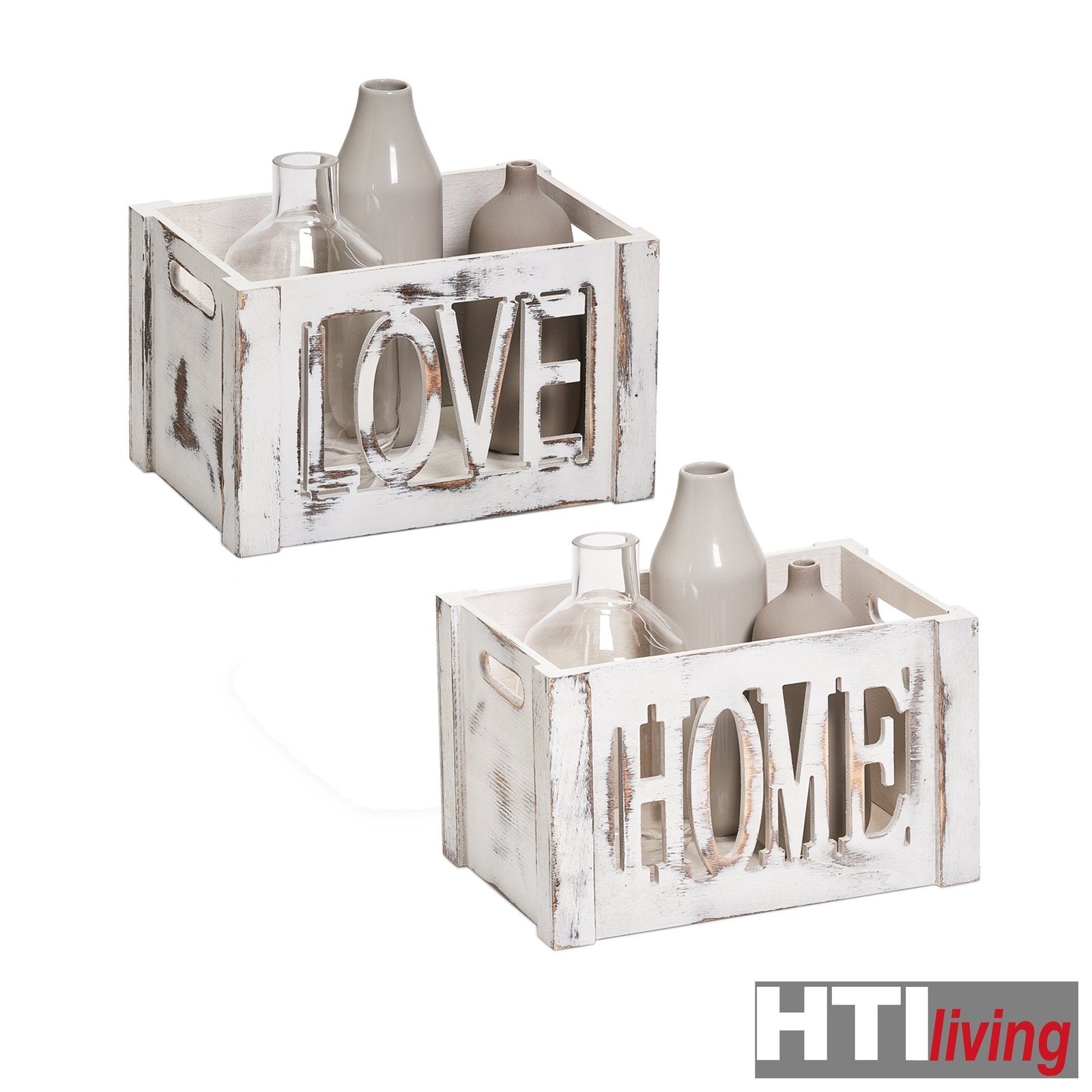 HTI-Living Holzkiste Aufbewahrungskisten Love und Home günstig online kaufen