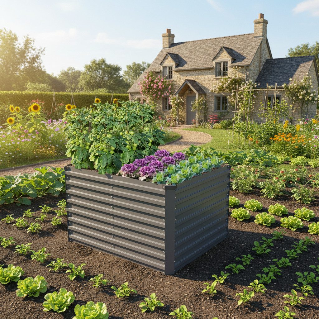 KONIFERA Hochbeet "Emmy", bodenloses Gartenbeet aus verzinktem Stahl, mit Verstrebungen für mehr Stabilität, in zwei Farben