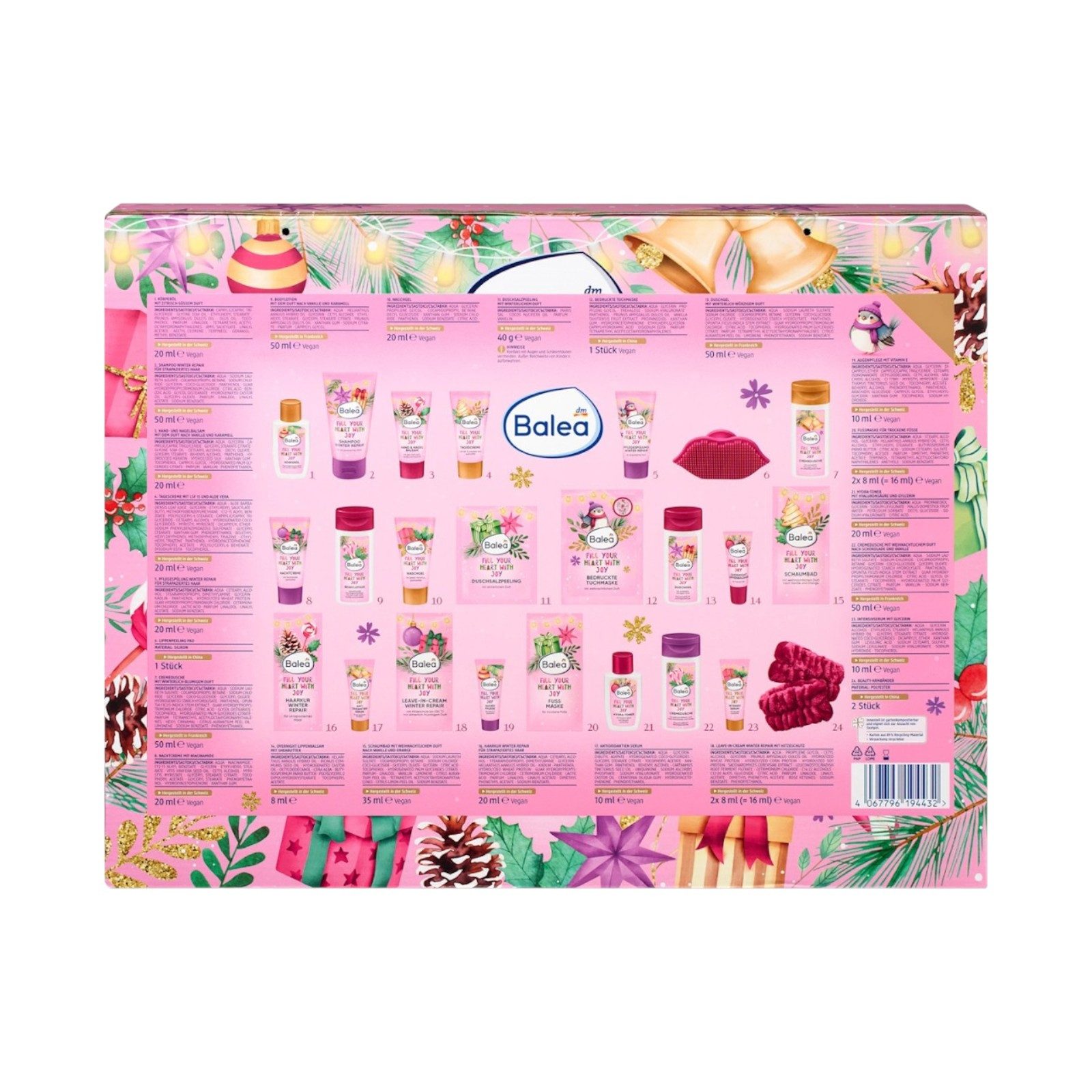 Balea Adventskalender Adventskalender Bath 2025, 1 St (24-tlg), Adventskalender