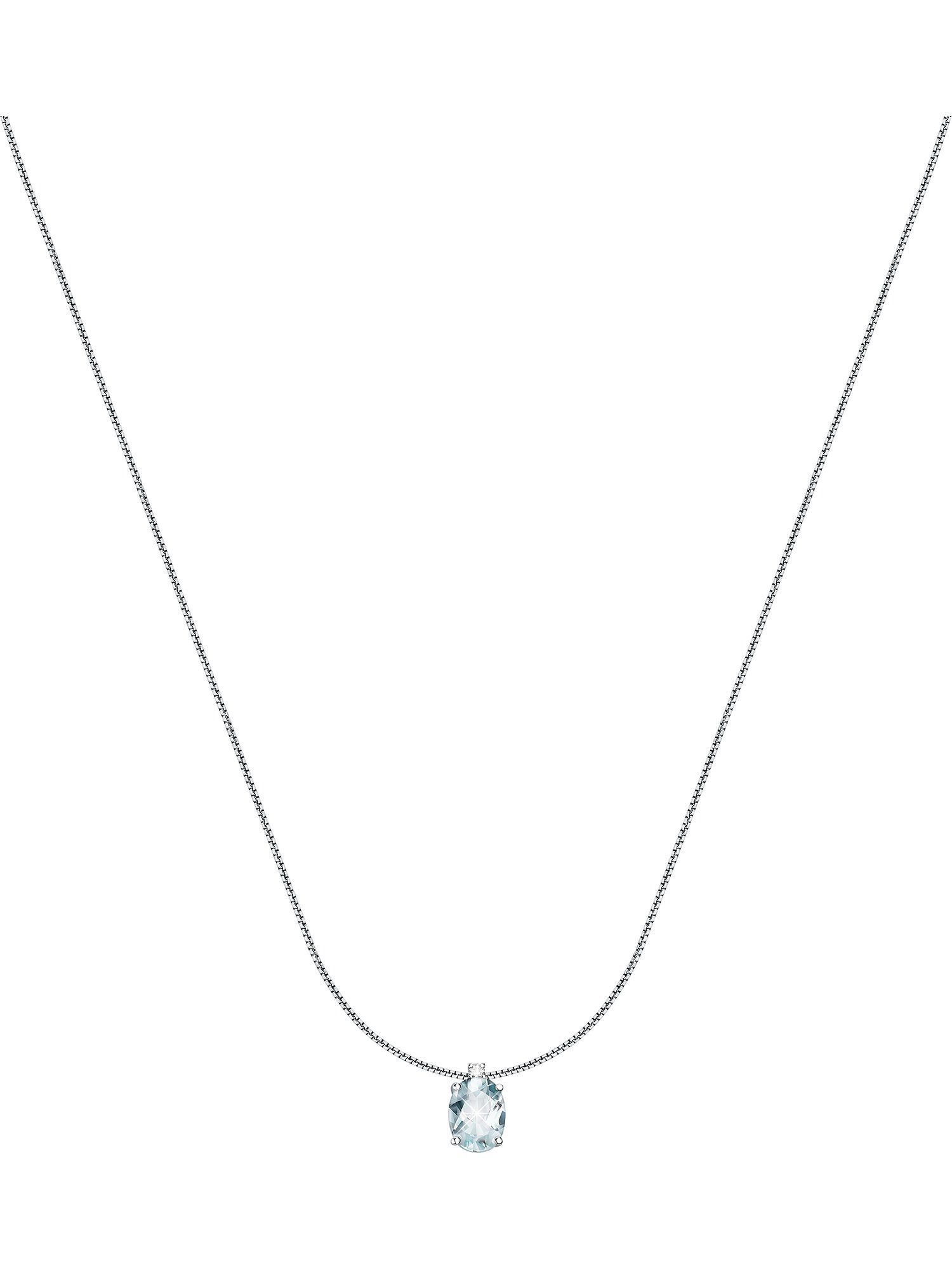 Collier CHRIST Damen-Kette 585er Weißgold 1 Aquamarin