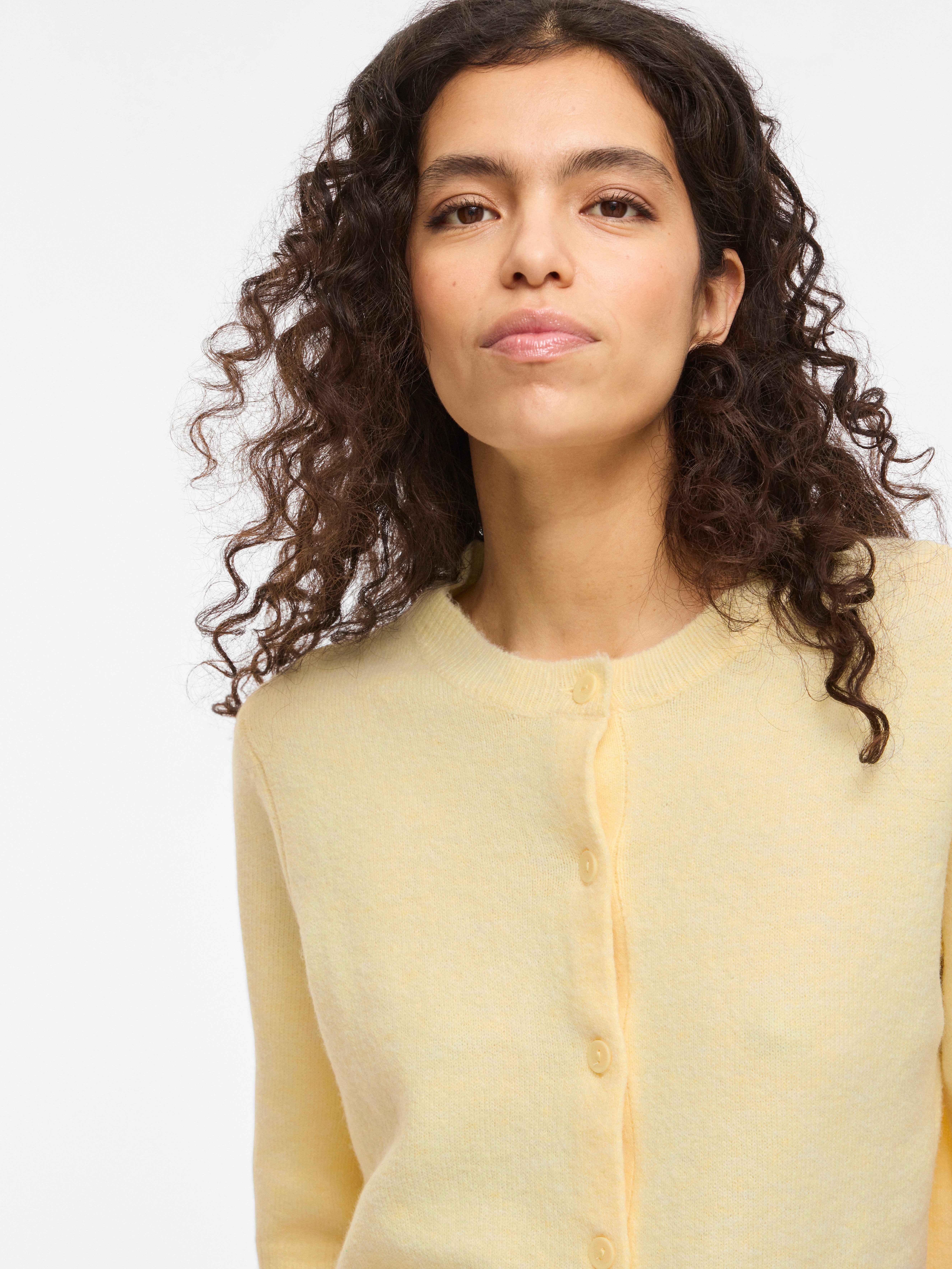 Vila Strickjacke VILIGA 2/4 O-NECK KNIT CARDIGAN - NOOS Materialmix, regular fit