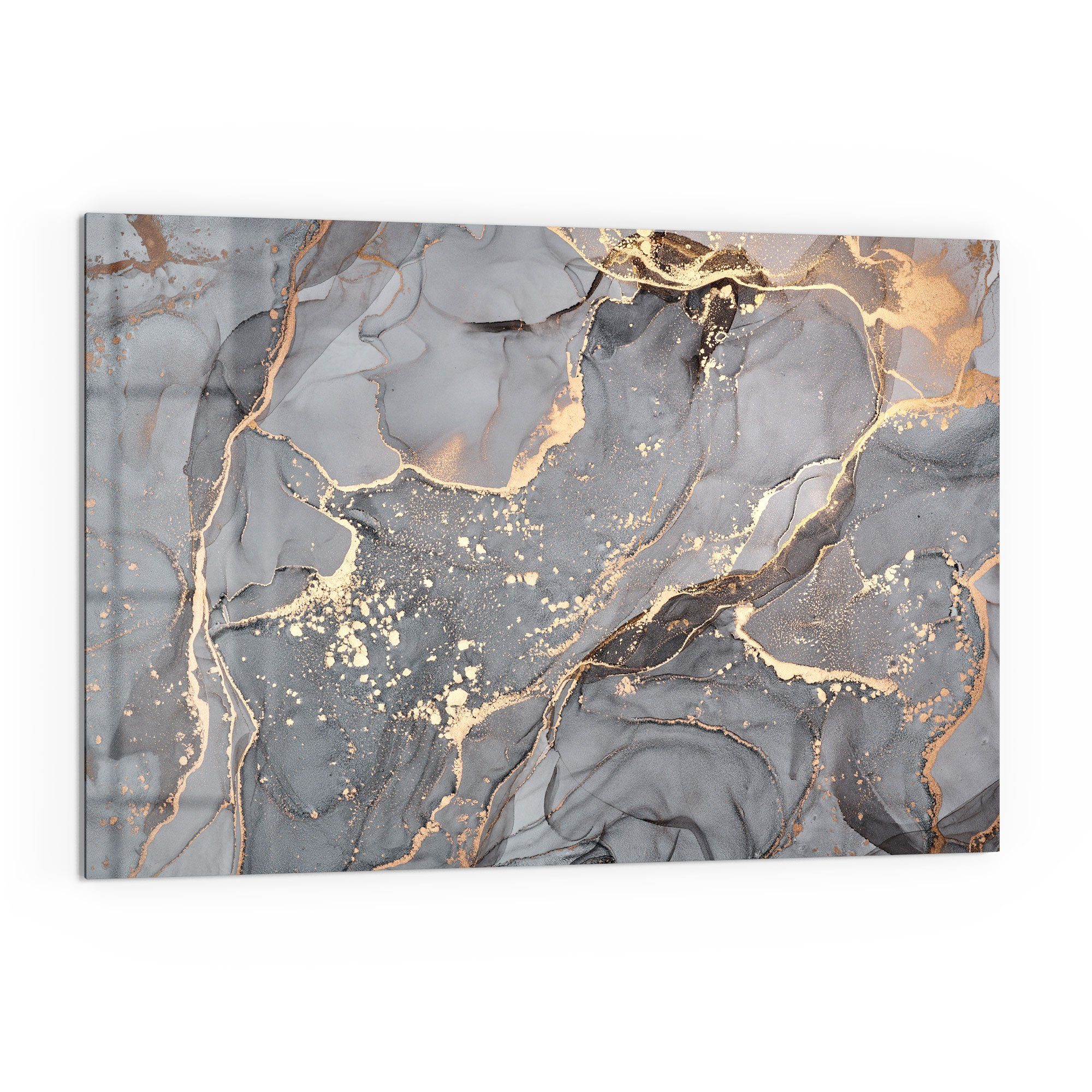 DEQORI Küchenrückwand 'Elegantes Marmormuster', Glas Spritzschutz Badrückwa günstig online kaufen