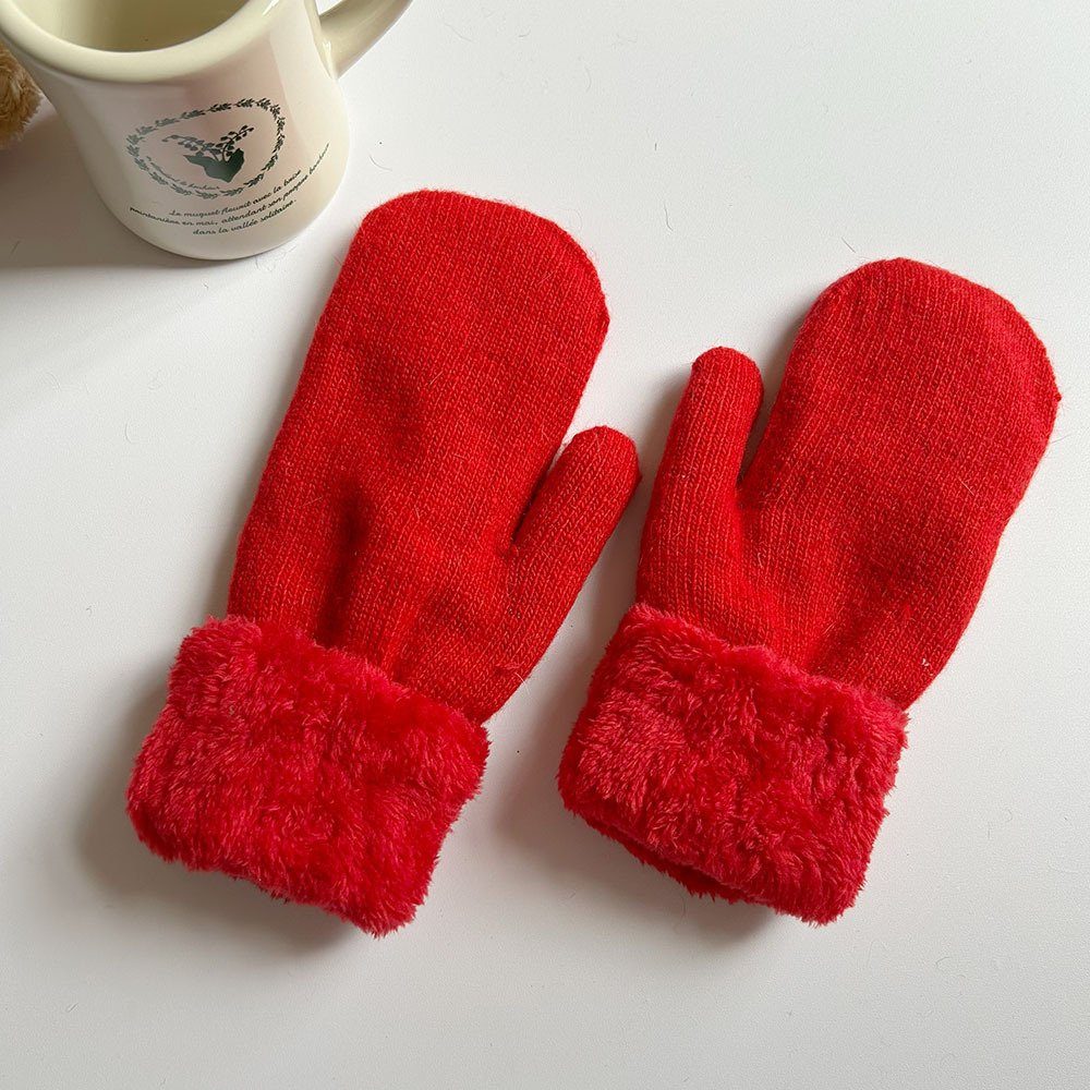 ZanMax Fäustlinge 1 Paar Fäustlinge Handschuhe Warm Winter Rot