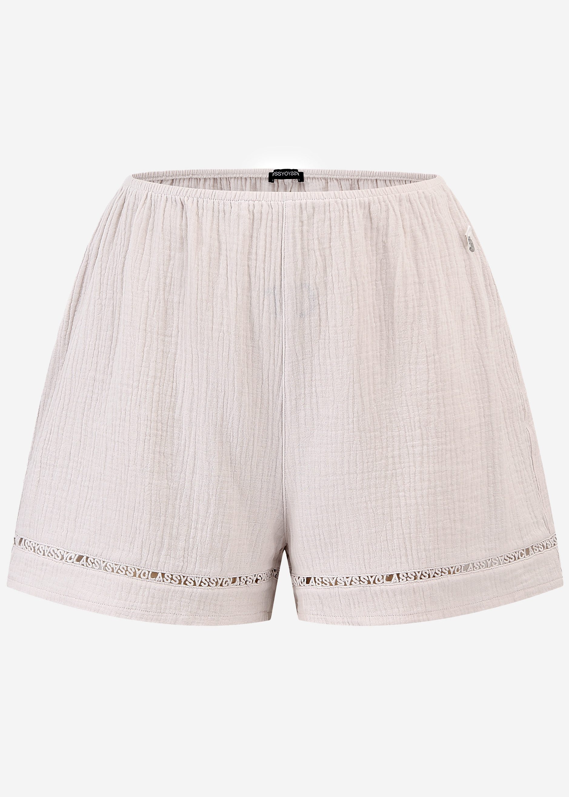 SASSYCLASSY Pyjamashorts Musselin Pyjamashorts mit Spitzenborte günstig online kaufen