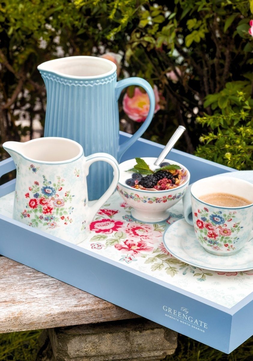 Greengate Tasse Ailis Tasse mit Untertasse white 270 ml, Steingut