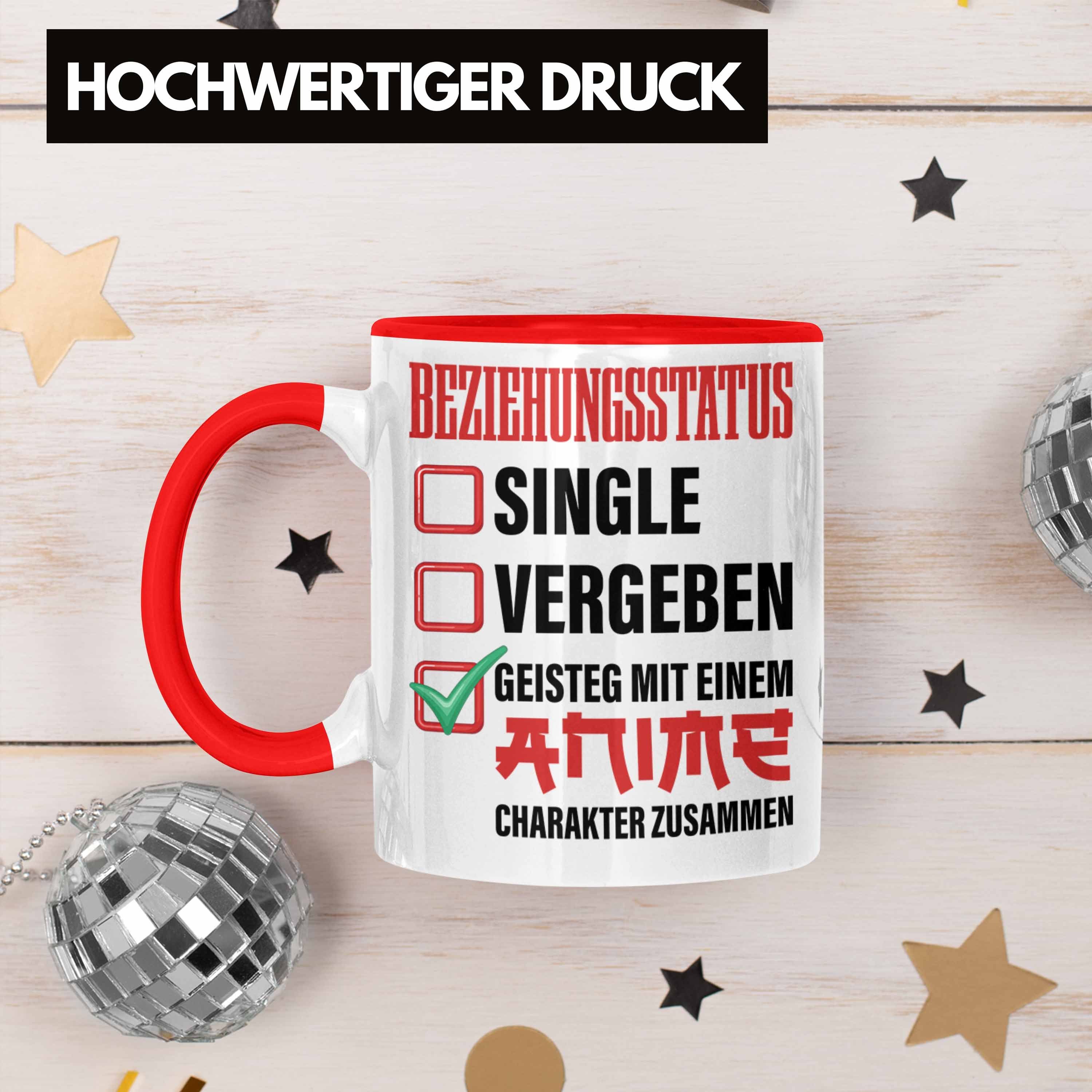 Tasse Beziehungsstatus Gei Geschenk Tasse Anime Geschenkidee Anime-Liebhaber Trendation Rot