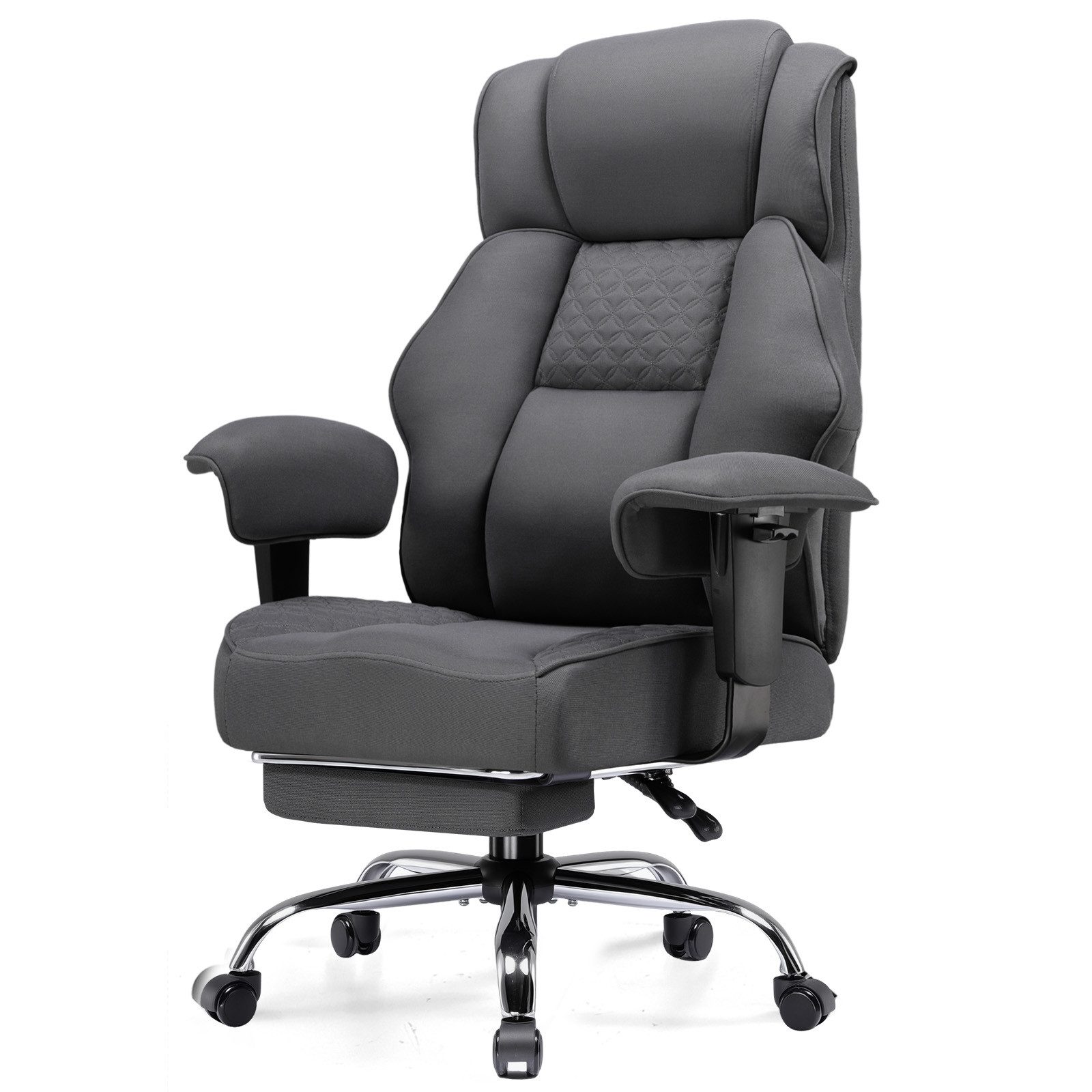 GTPLAYER Gaming-Stuhl für Große und Schwere Personen, ergonomischer Bürostuhl bis 180 kg, 3D Sitzkissen, verstellbar mit Fußstütze für Büro & Gaming