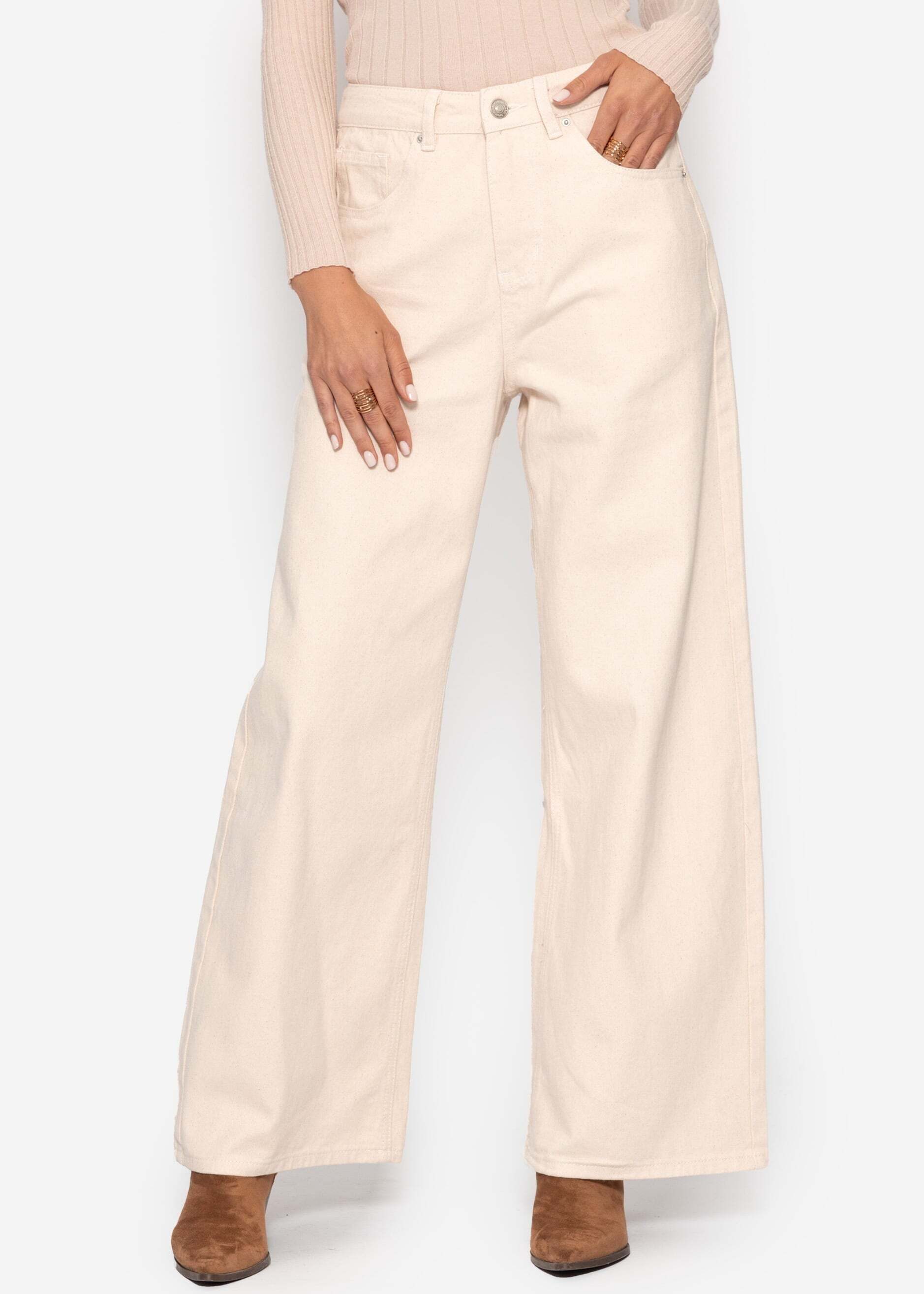 SASSYCLASSY 5-Pocket-Jeans Wide Leg Jeans mit hohem Bund für Damen günstig online kaufen