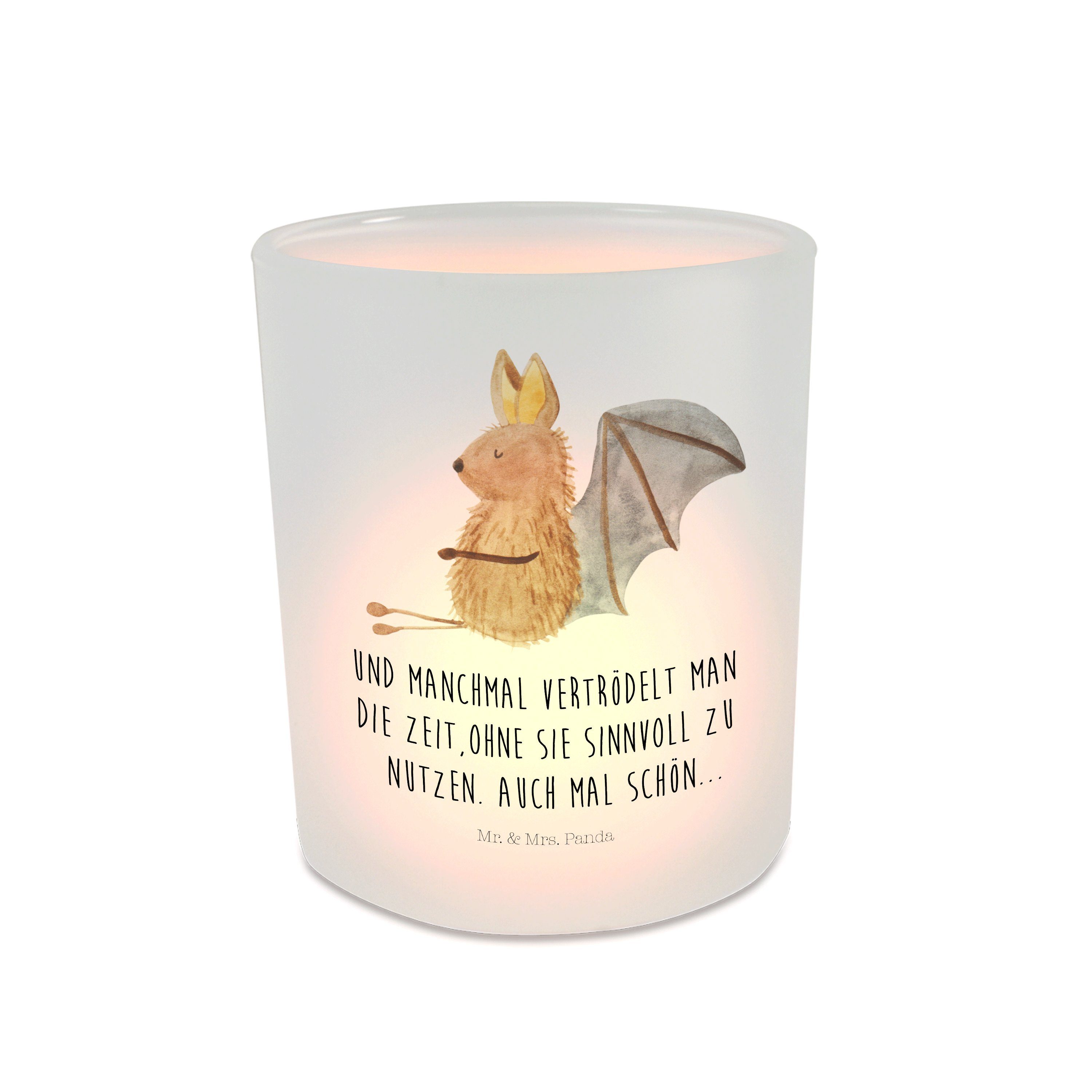 Mr. & Mrs. Panda Windlicht »Fledermaus sitzend Transparent Geschenk