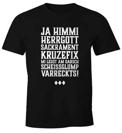 MoonWorks Print-Shirt Herren T-Shirt Himmi Herrgott Sakrament Fun-Shirt Moonworks® mit Print