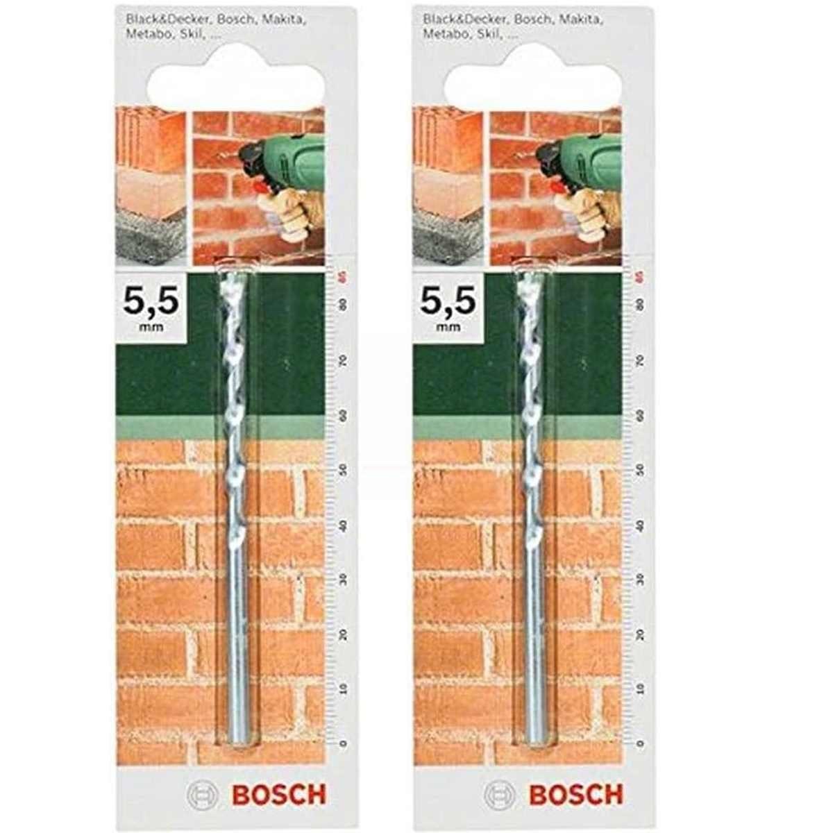 BOSCH Bohrer- und Bitset 2 Stk. Bosch Steinbohrer (5,5 mm