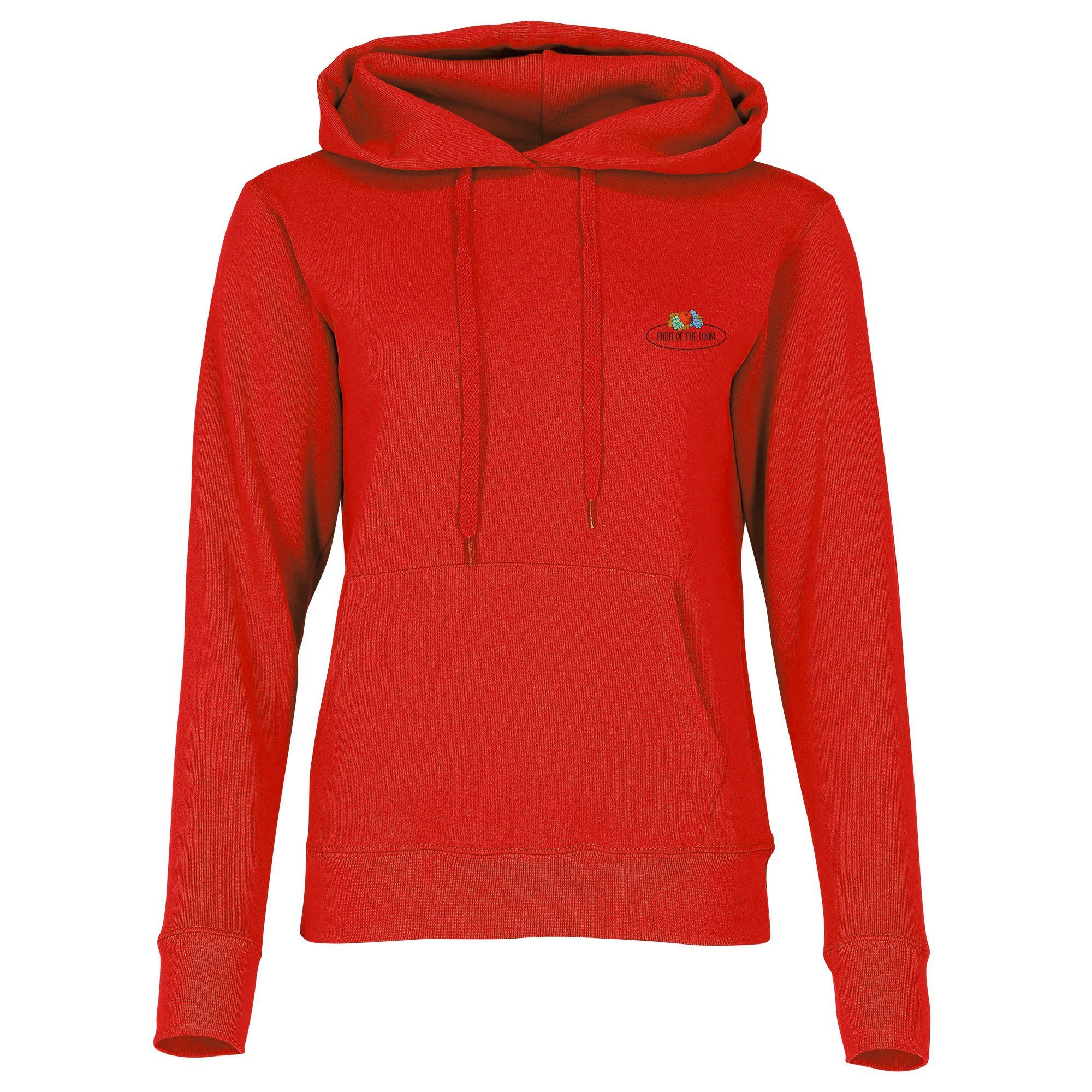 of Vintage-Logo the Damen Fruit Loom Kapuzensweatshirt Kapuzenpullover mit rot