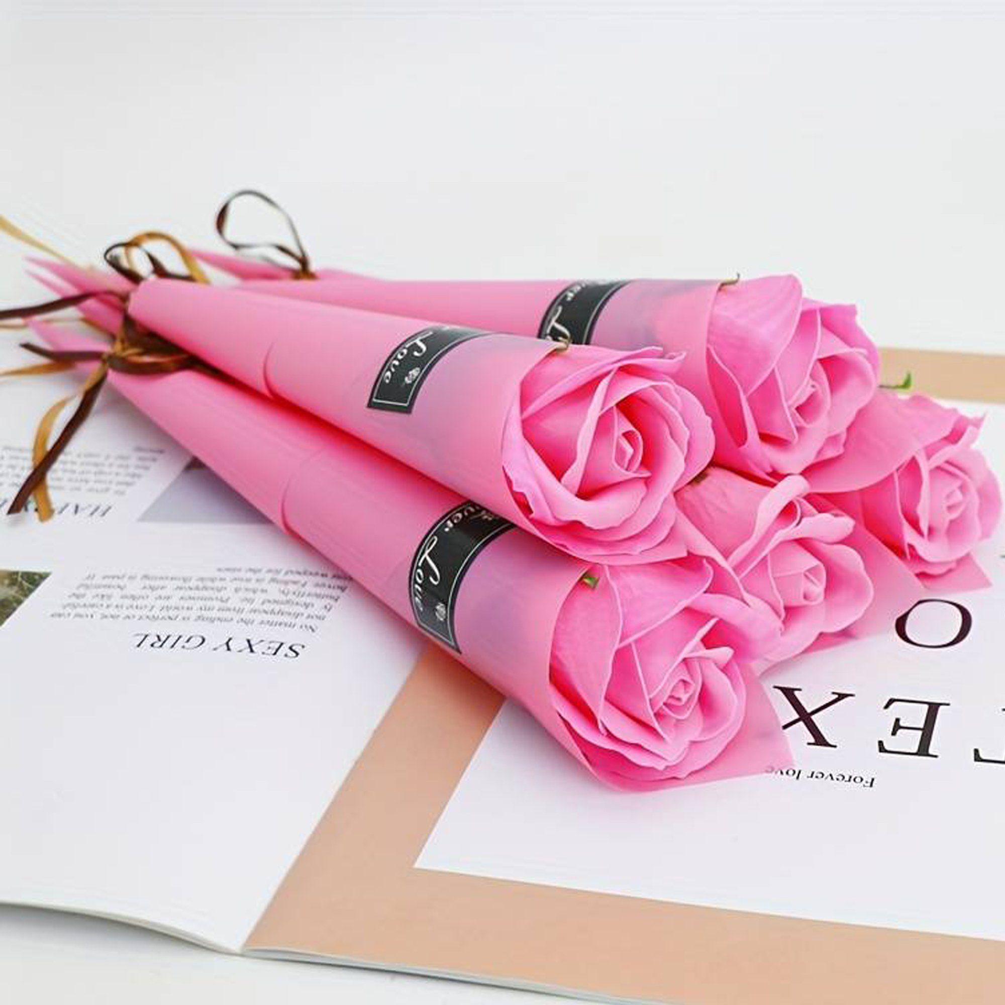 Kunstblumenstrauß 1x Rose in rot, lila günstig online kaufen