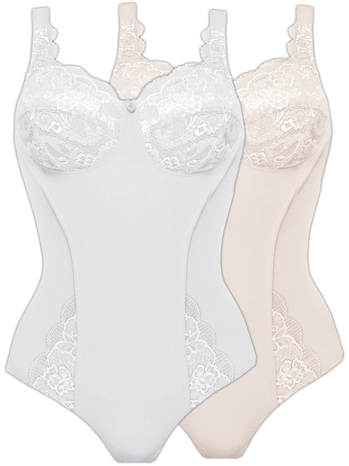 Susa Body 2er Pack Latina ohne (Spar-Set, Vorderfutter Body Champagner-Weiss Bügel formendes 2-tlg)