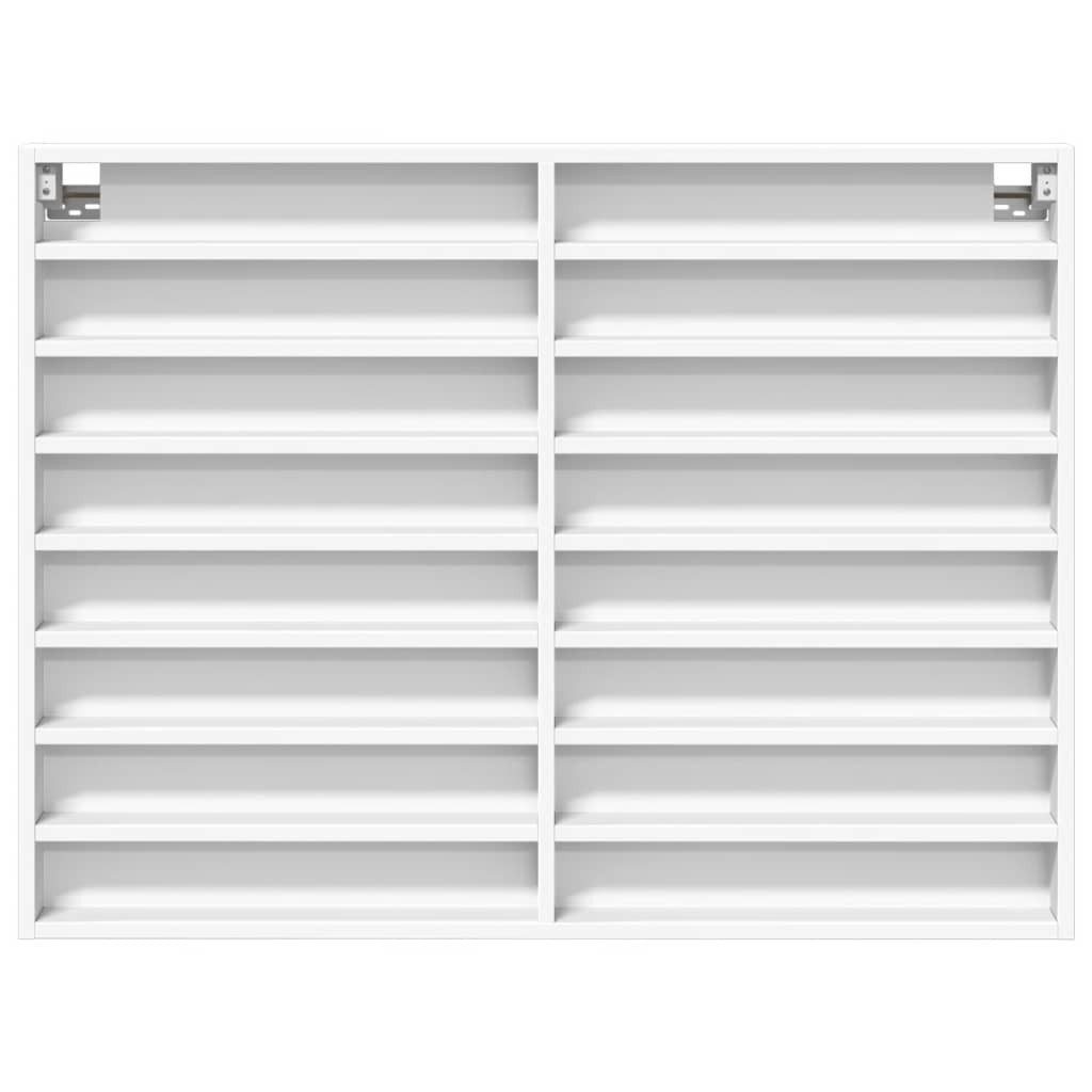 vidaXL Regal Vitrinenschrank Weiß 100x8,5x75 cm Holzwerkstoff, 1-tlg. – Bild 4 von 5