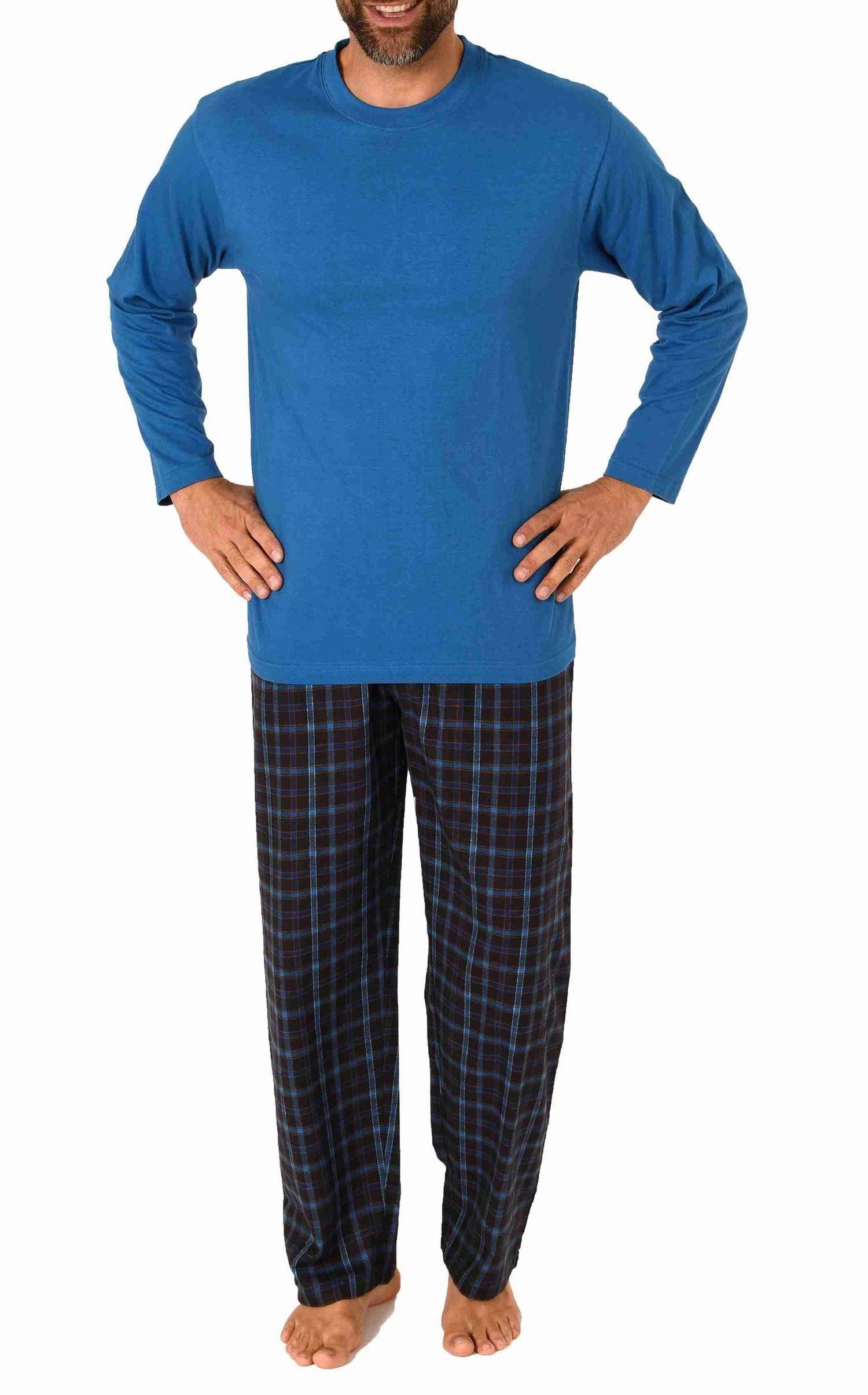Pyjama Herren Schlafanzug lang Pyjama Set mit Flanell Hose - 222 10 871