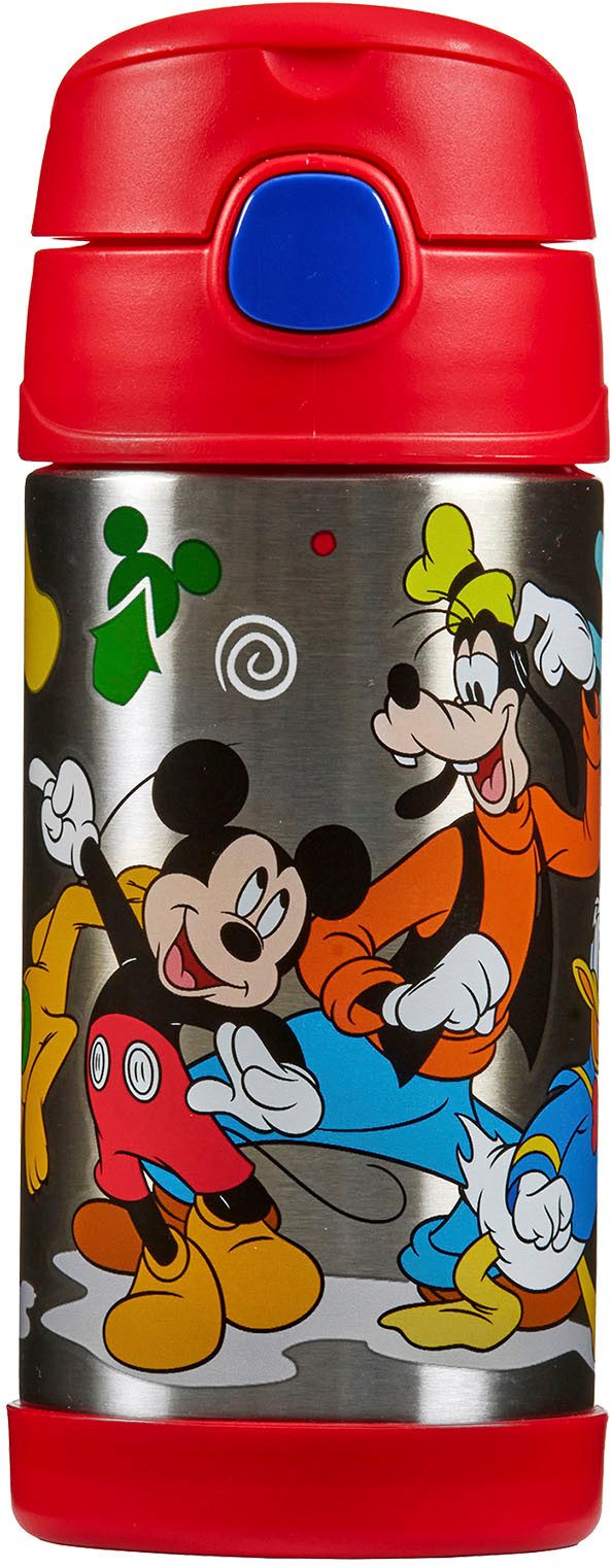 THERMOS Isolierflasche FUNTAINER STRAW BOTTLE, doppelwandiger Edelstahl, spülmaschinenfest, 0,35l, mit Silikonstrohalm, absolut dicht