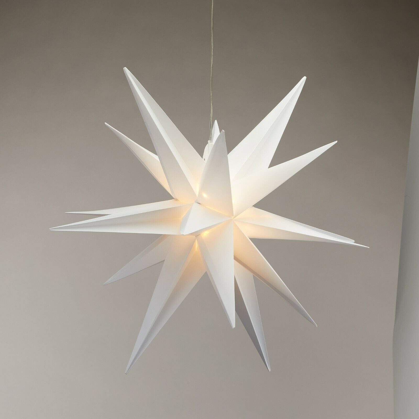 Meinposten LED-Lichterkette Stern Weihnachtsstern LED Ø 60 cm Timer weiß Beleuchtung