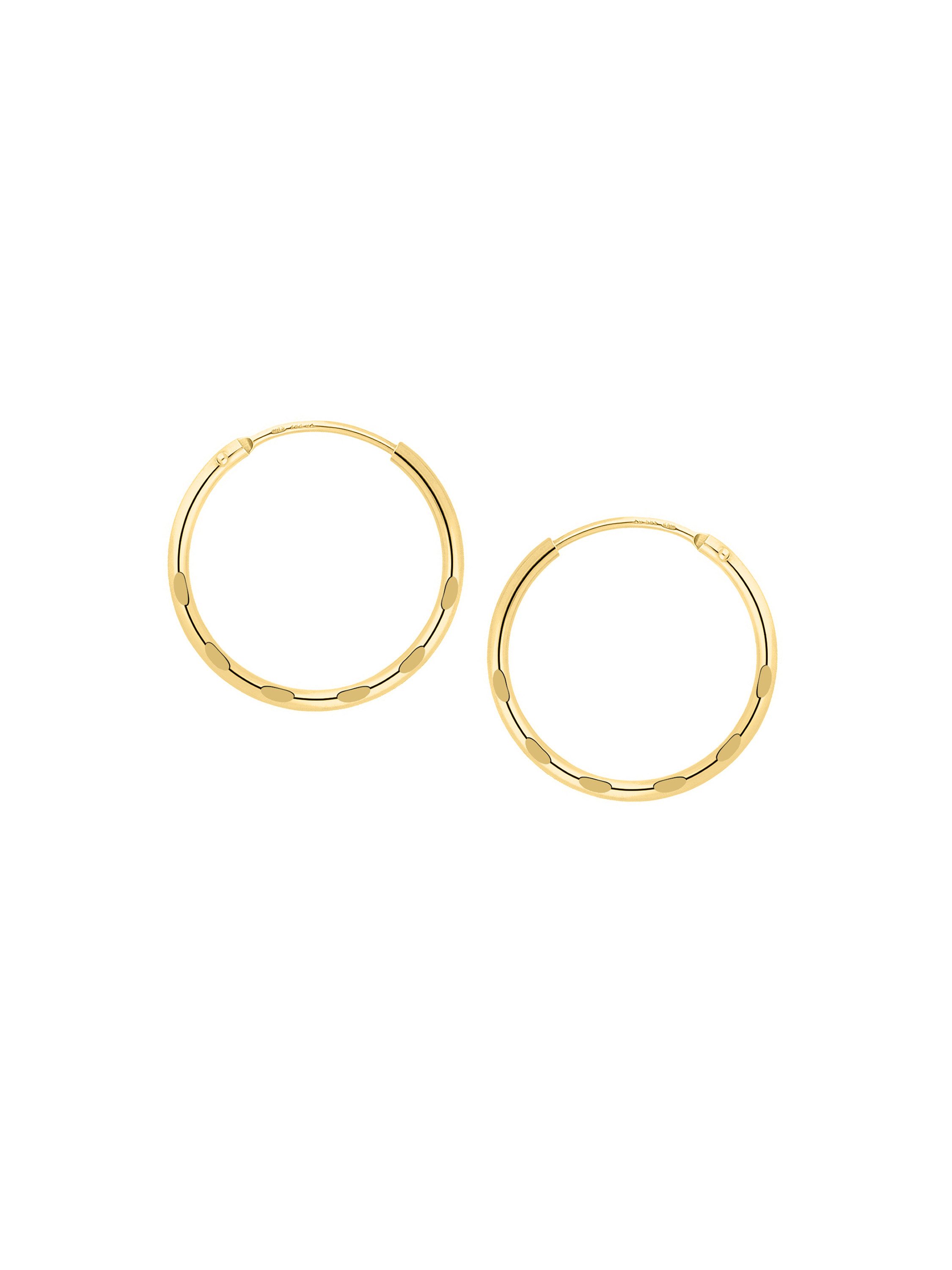 Paar Creolen Damen & Mädchen Ohrringe Gold 333 (8 Karat) Klein Mini Ø 15mm - Leyla